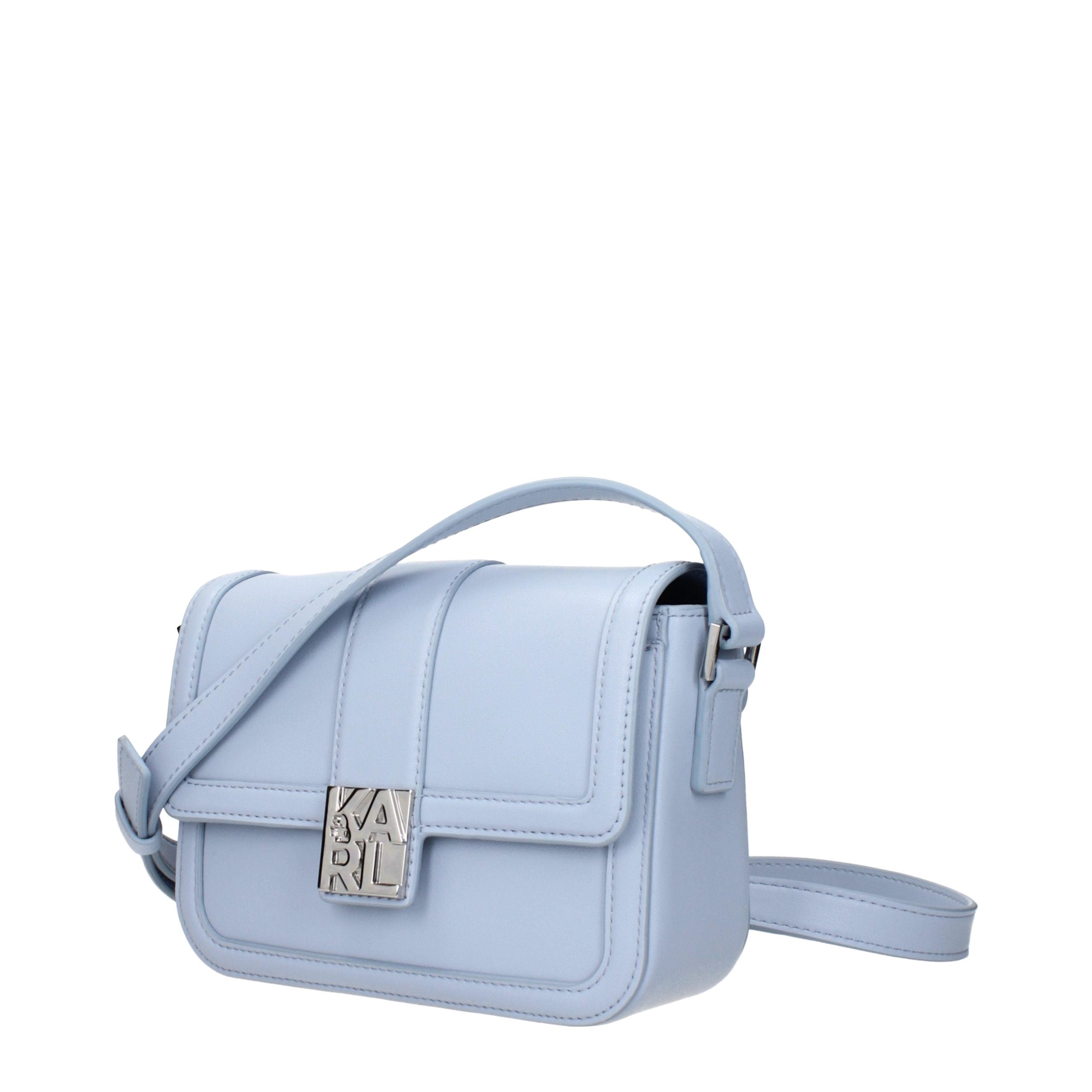Karl Lagerfeld Light Blue Leather Crossbody Bags