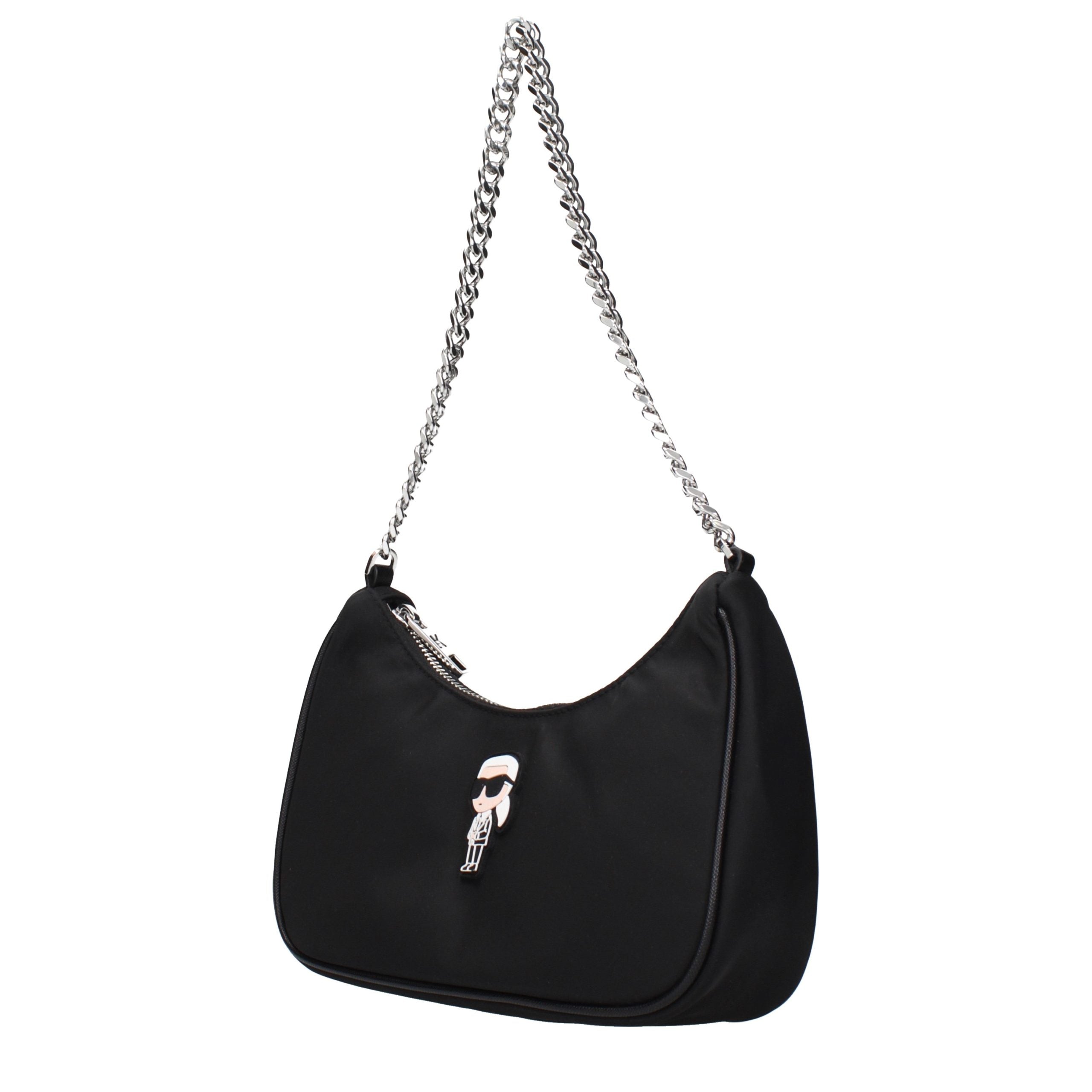 Karl Lagerfeld Black Fabric Shoulder Bags