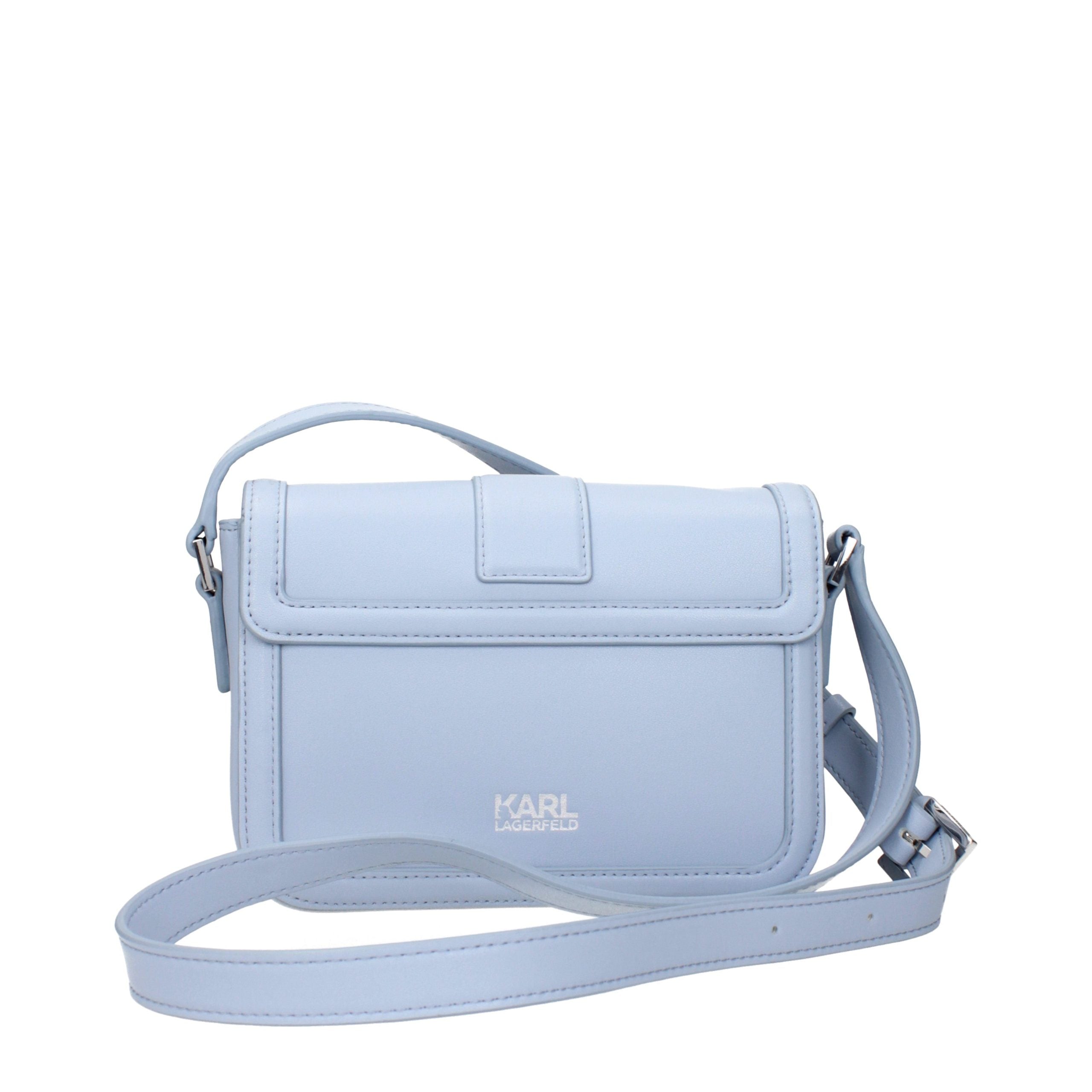 Karl Lagerfeld Light Blue Leather Crossbody Bags