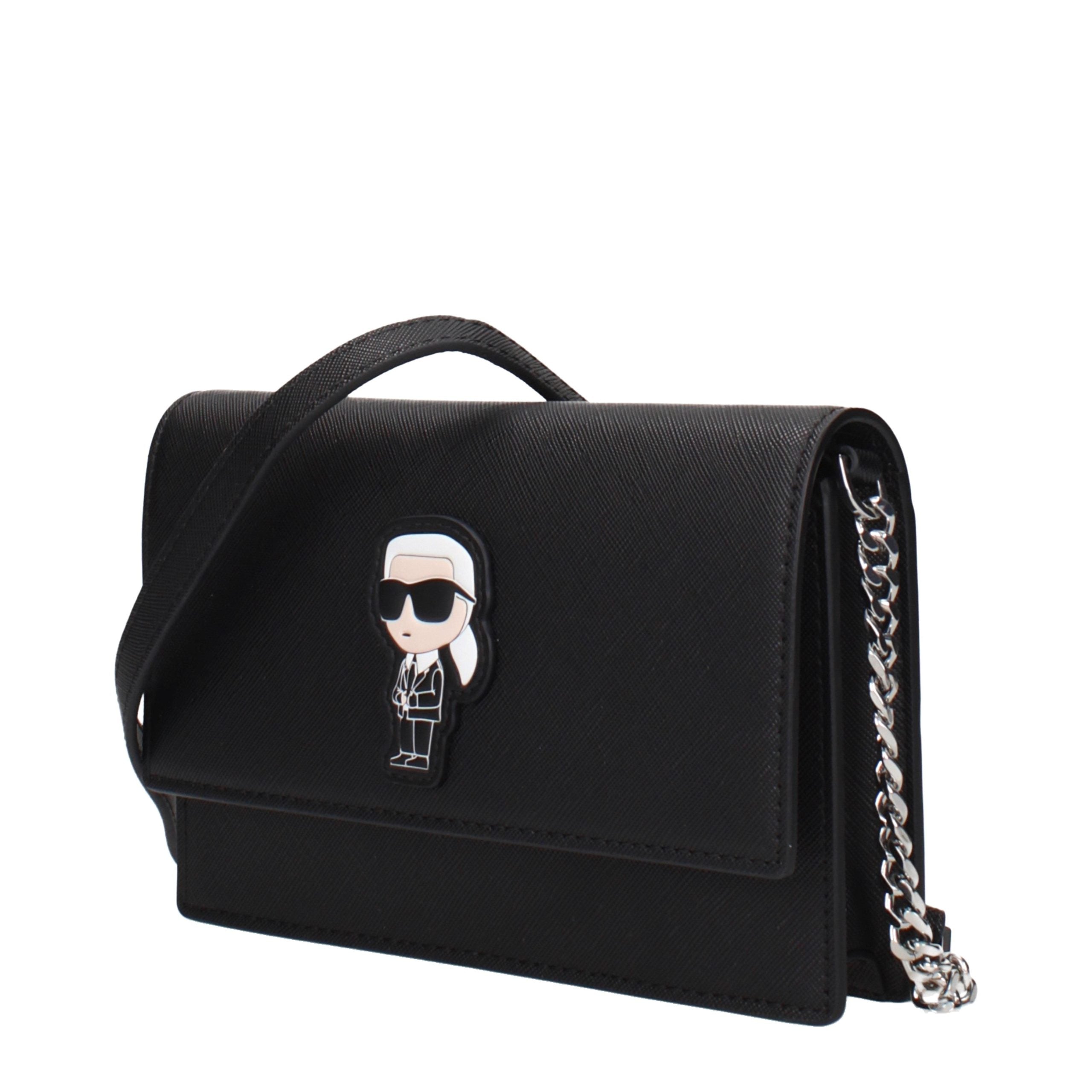 Karl Lagerfeld Black Polyurethane Handbags