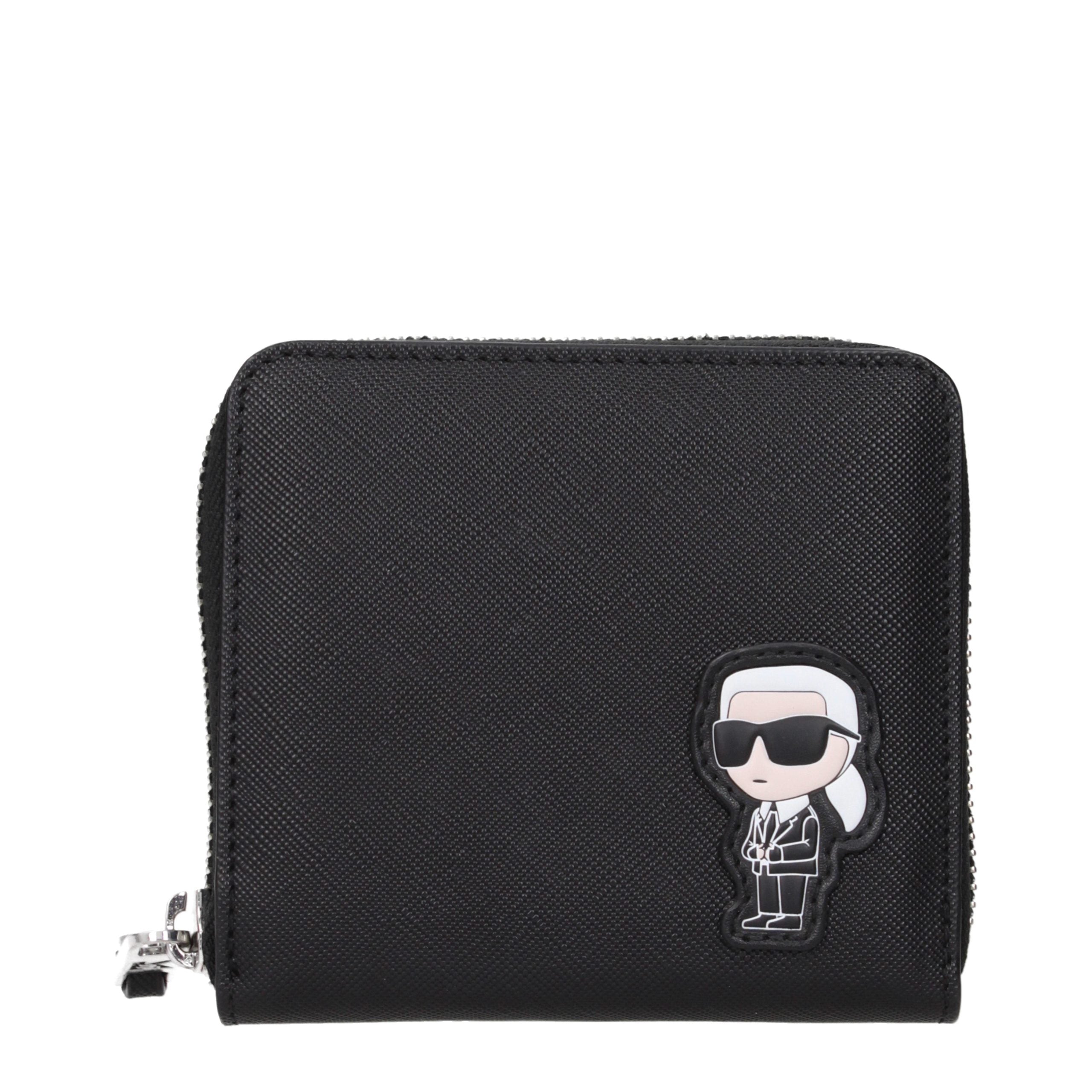Karl Lagerfeld Black Polyurethane Wallets