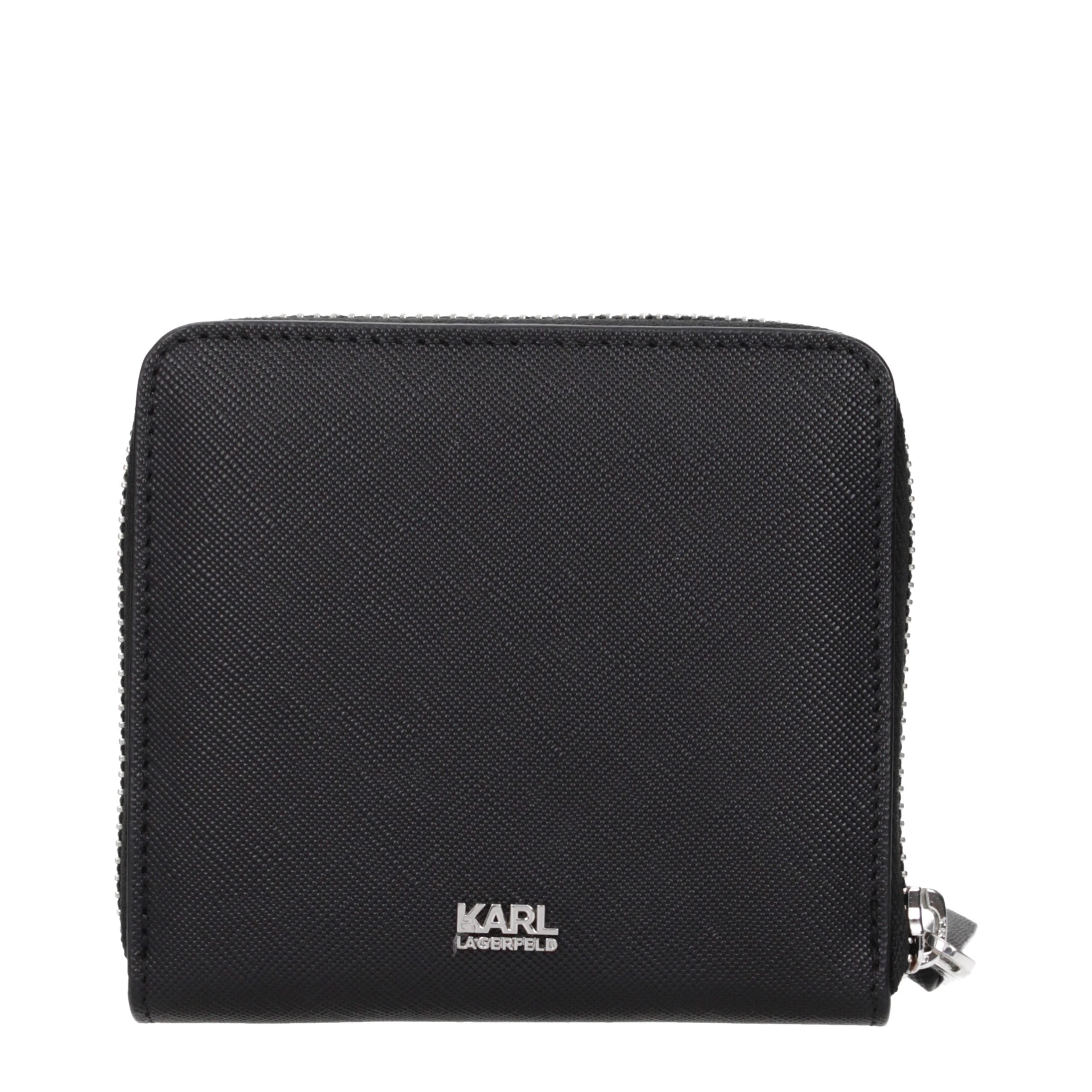 Karl Lagerfeld Black Polyurethane Wallets