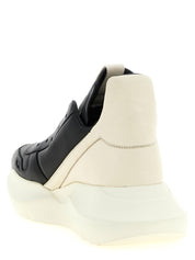 Rick Owens White/Black Calfskin Sneakers