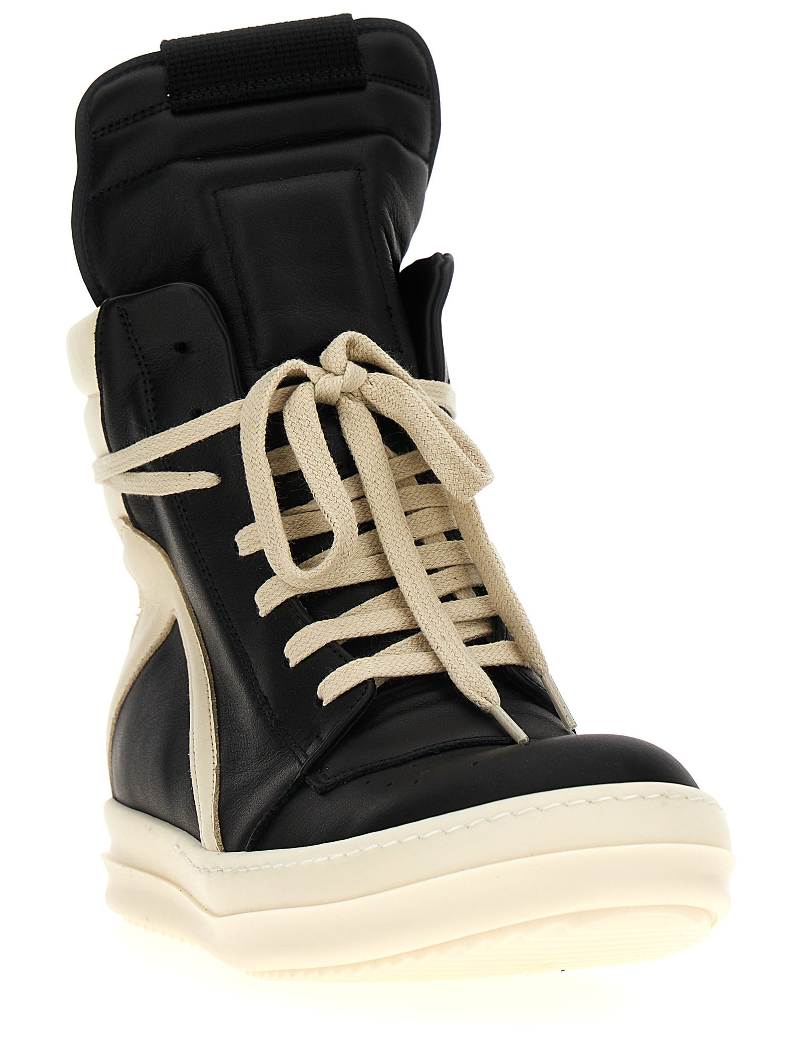 Black Calfskin High Top Sneakers