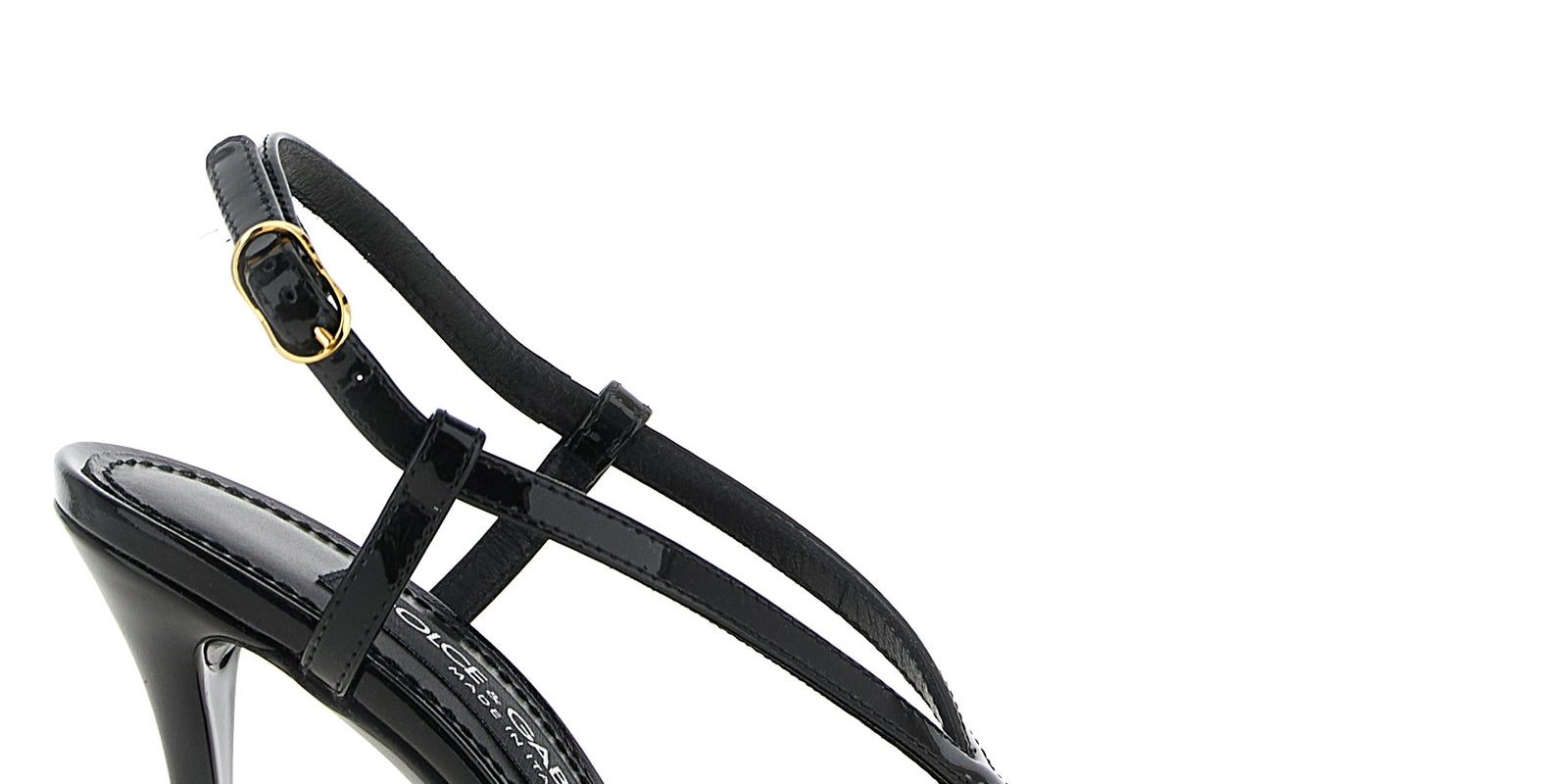 Dolce & Gabbana Black Calfskin Stiletto Heel Sandals