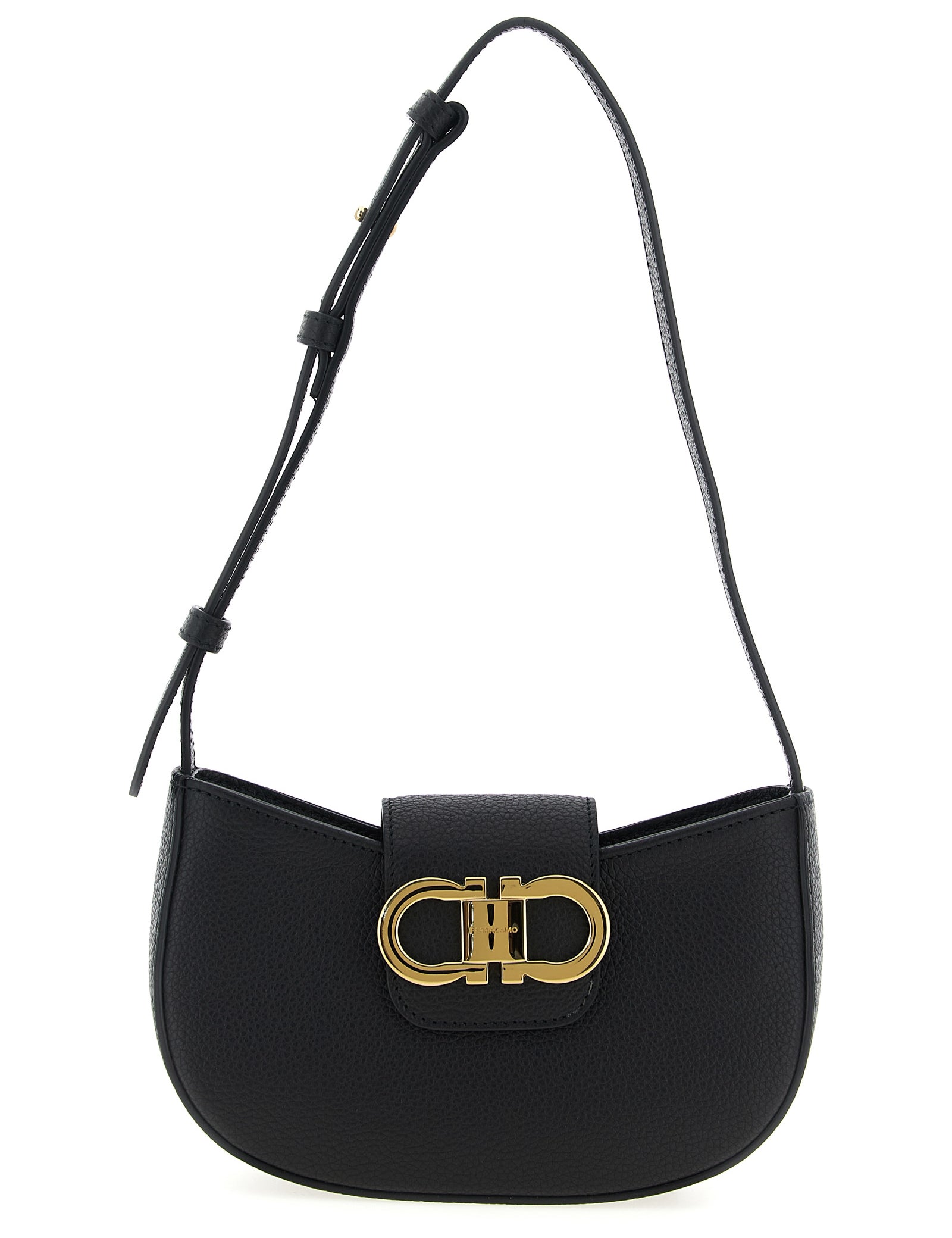 Ferragamo Black Calfskin Shoulder Bag
