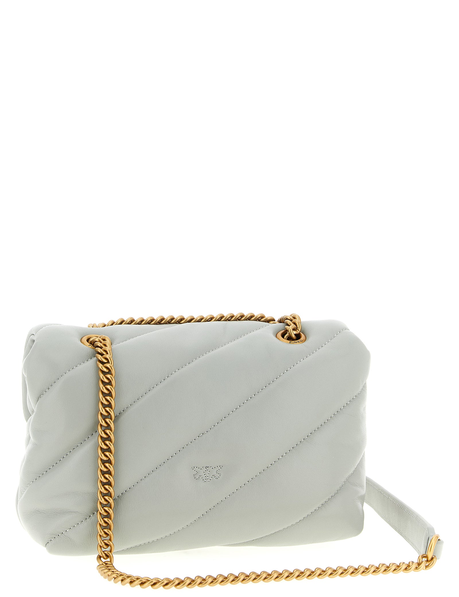 PINKO Gray Lamb Fur Crossbody Bag