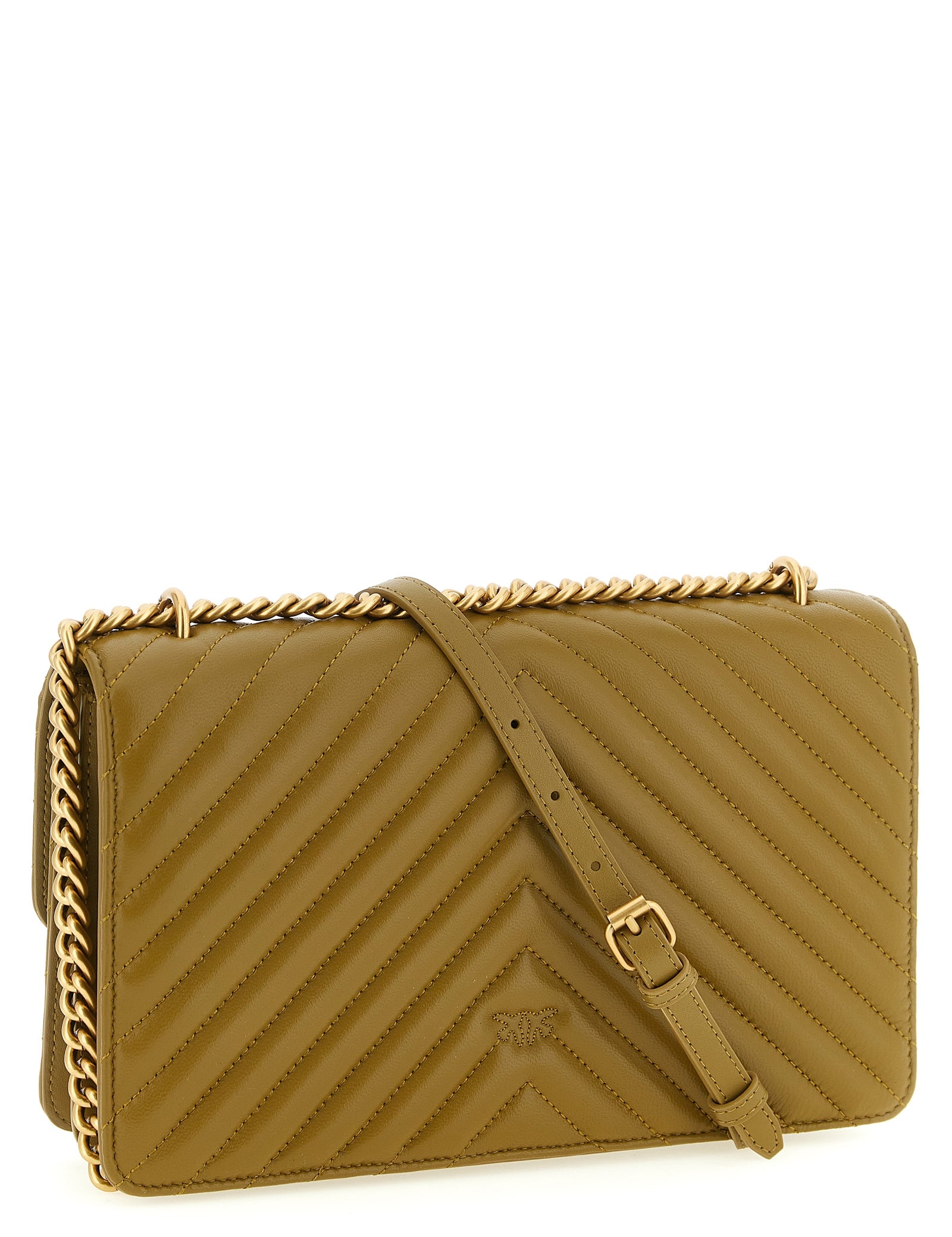 PINKO Green Sheepskin leather Crossbody Bag