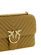 PINKO Green Sheepskin leather Crossbody Bag