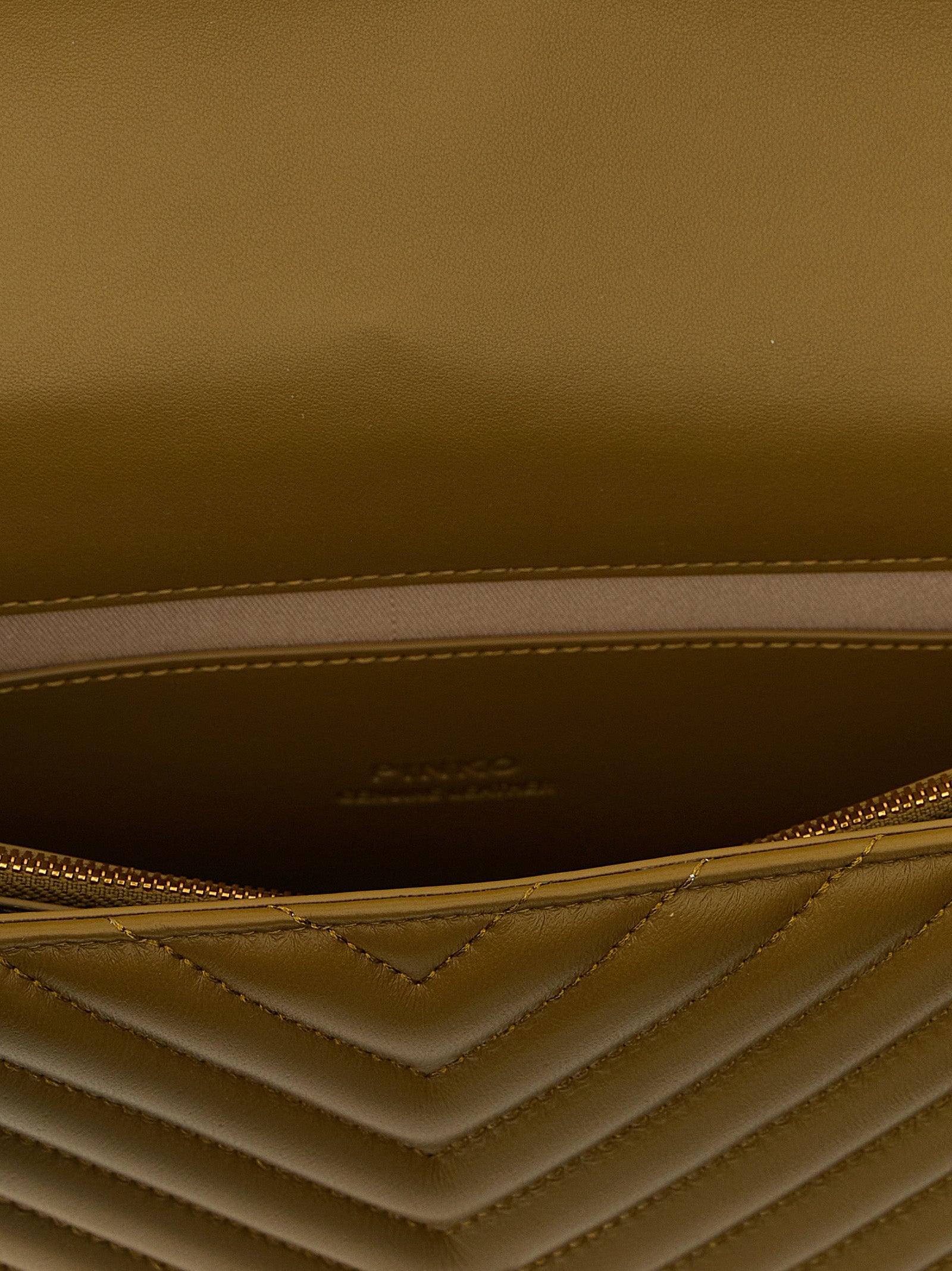 PINKO Green Sheepskin leather Crossbody Bag