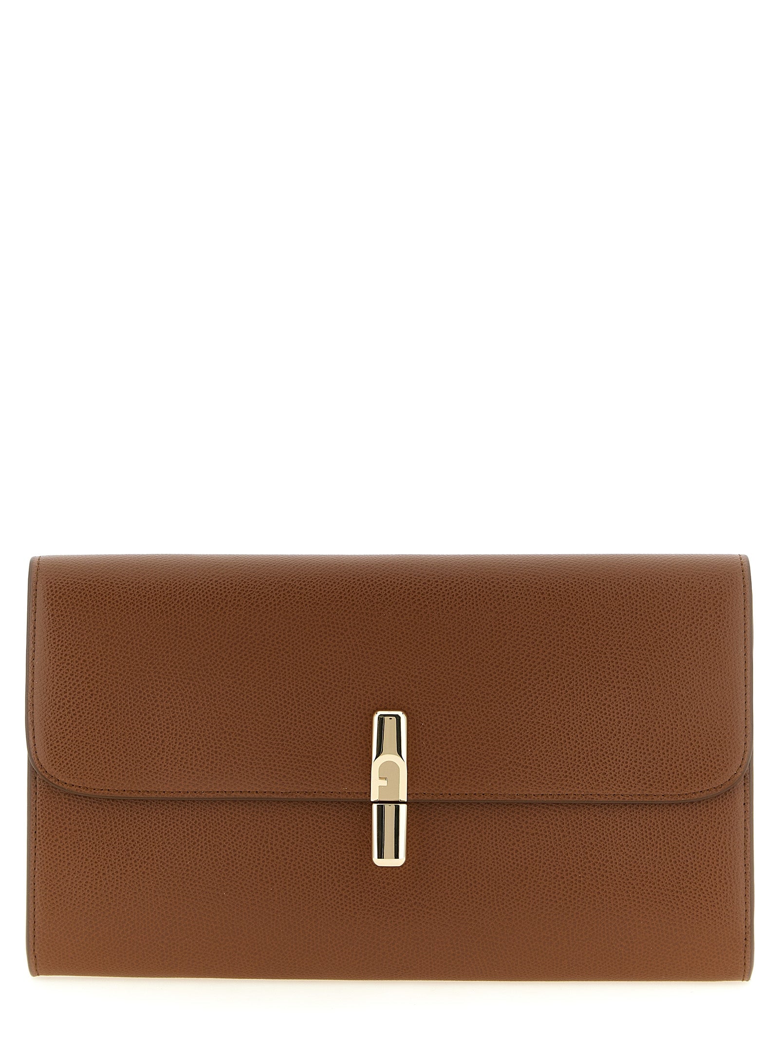 Furla Brown Calfskin Clutch Bag
