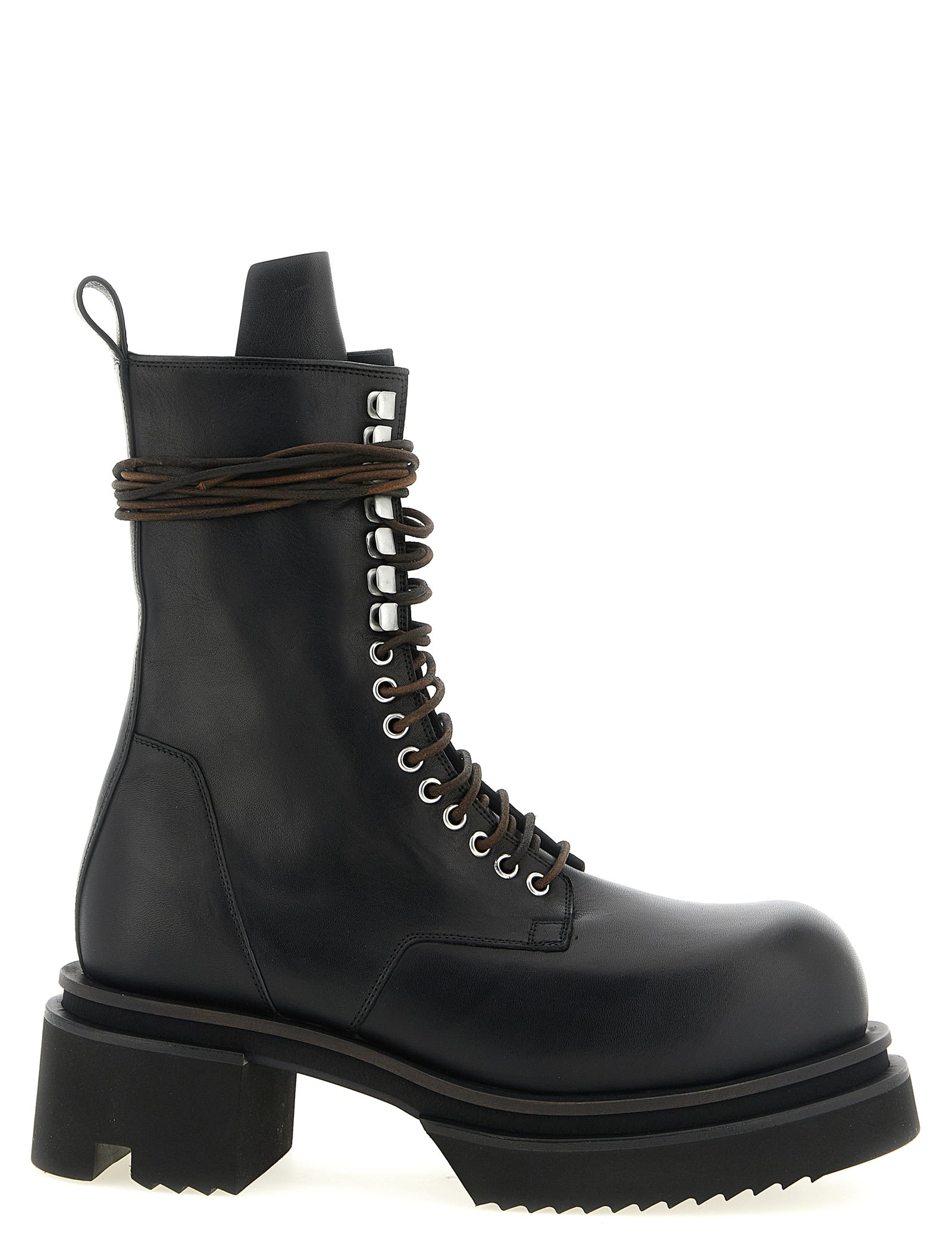 Rick Owens Black Calfskin Ankle Boots