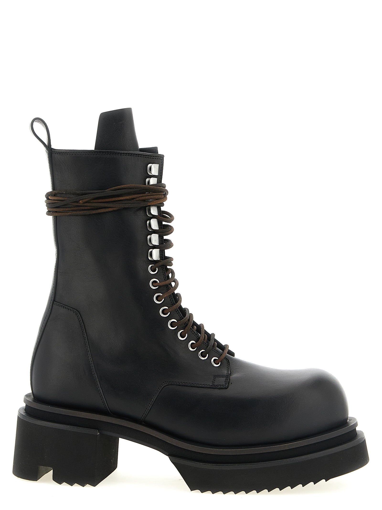 Rick Owens Black Calfskin Ankle Boots