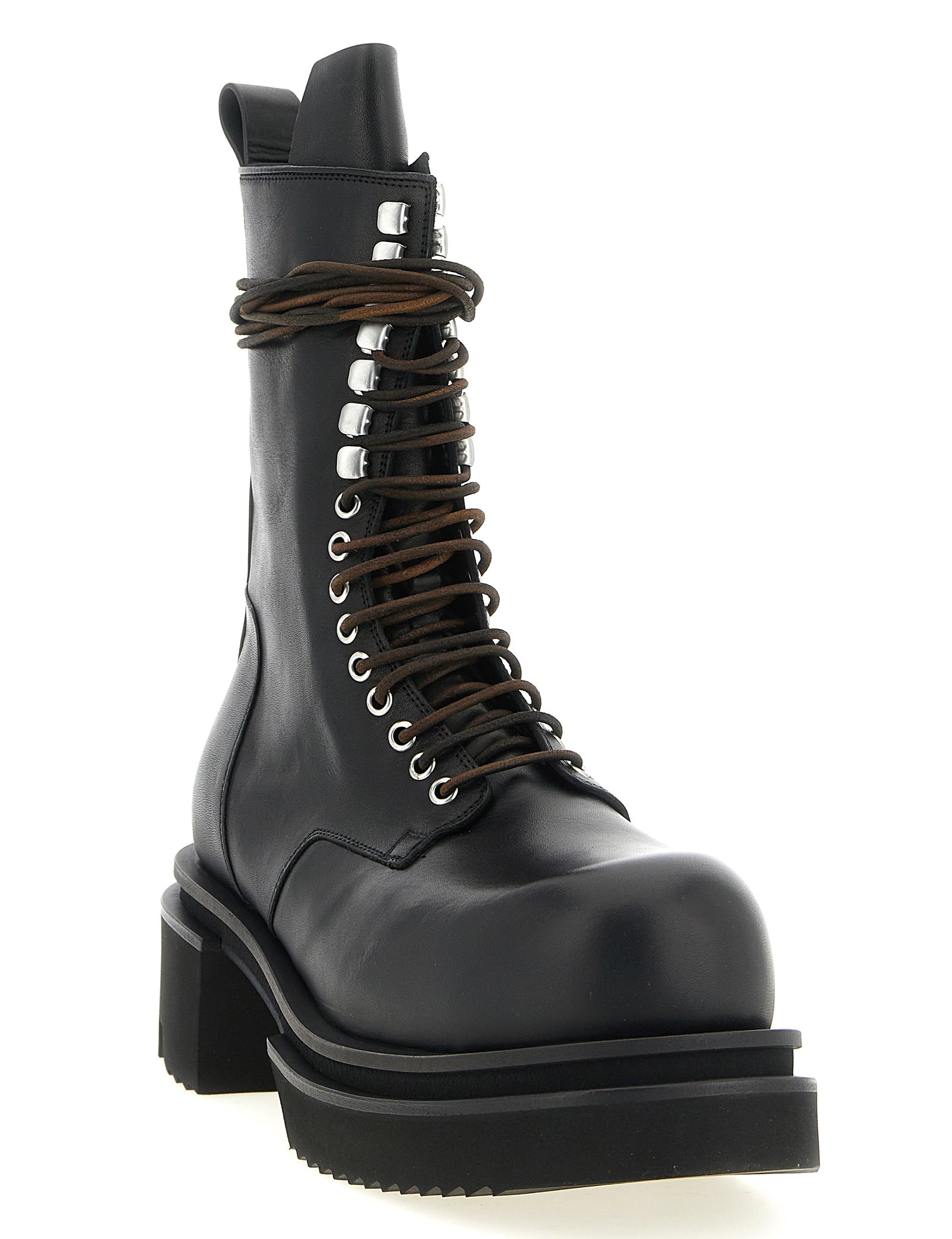 Rick Owens Black Calfskin Ankle Boots