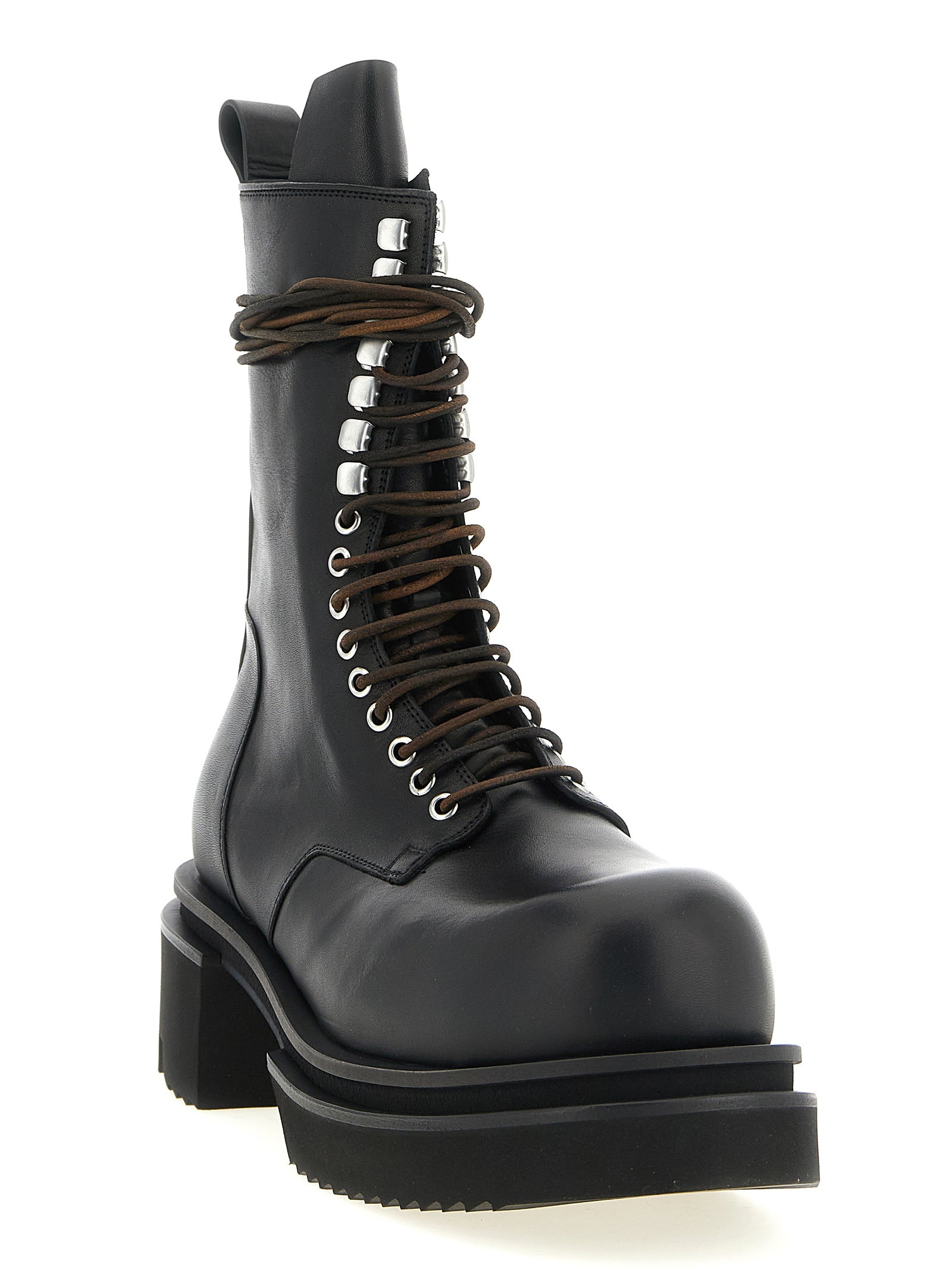 Rick Owens Black Calfskin Ankle Boots