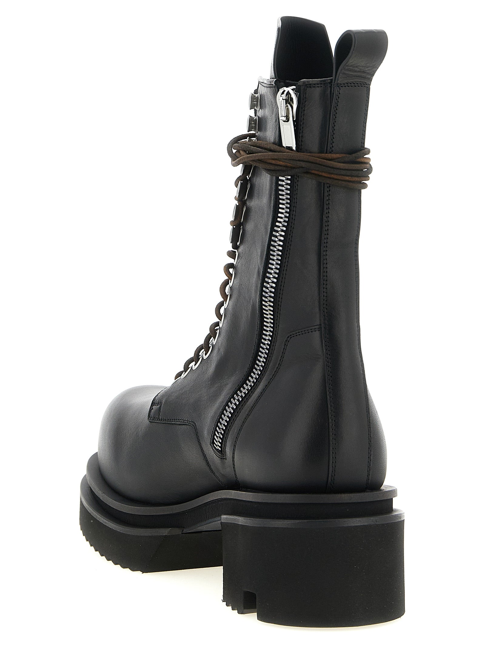 Rick Owens Black Calfskin Ankle Boots