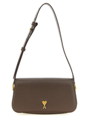 Ami Paris Brown Cow Leather Shoulder Bag
