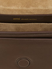 Ami Paris Brown Cow Leather Shoulder Bag