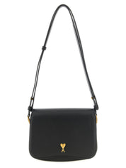 Ami Paris Black Calf Leather Crossbody Bag