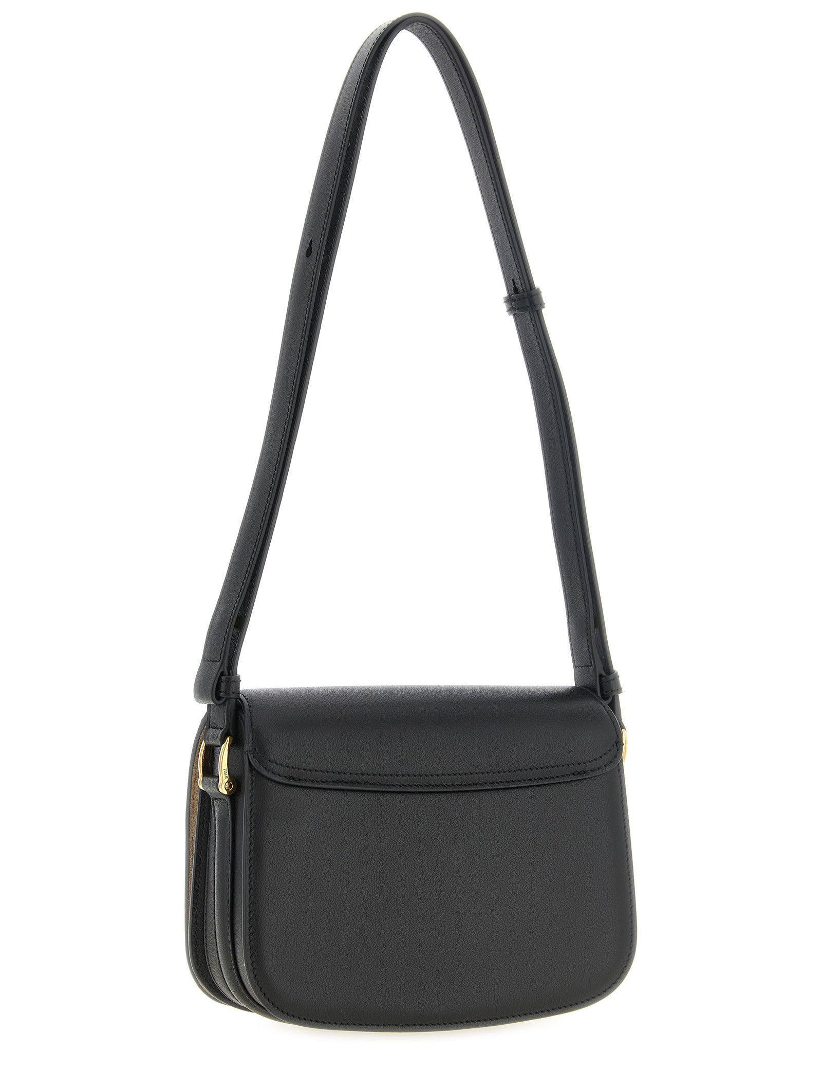 Ami Paris Black Calf Leather Crossbody Bag