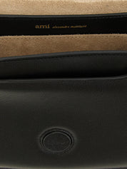 Ami Paris Black Calf Leather Crossbody Bag