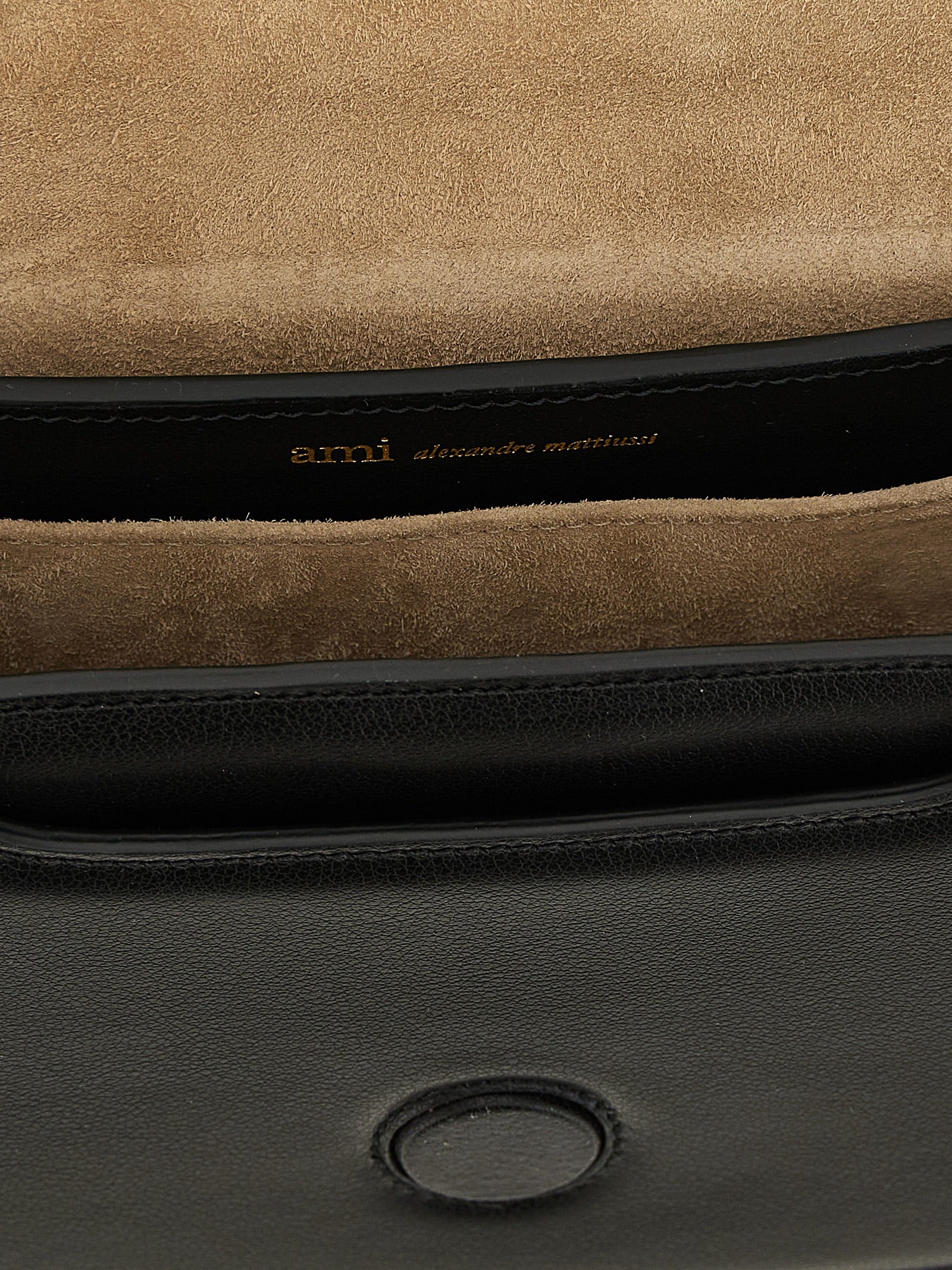 Ami Paris Black Cow Leather Handbag