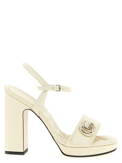 Gucci White Calfskin Leather Sandals