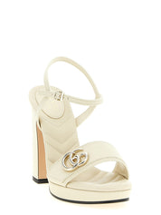 Gucci White Calfskin Leather Sandals