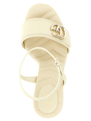 Gucci White Calfskin Leather Sandals