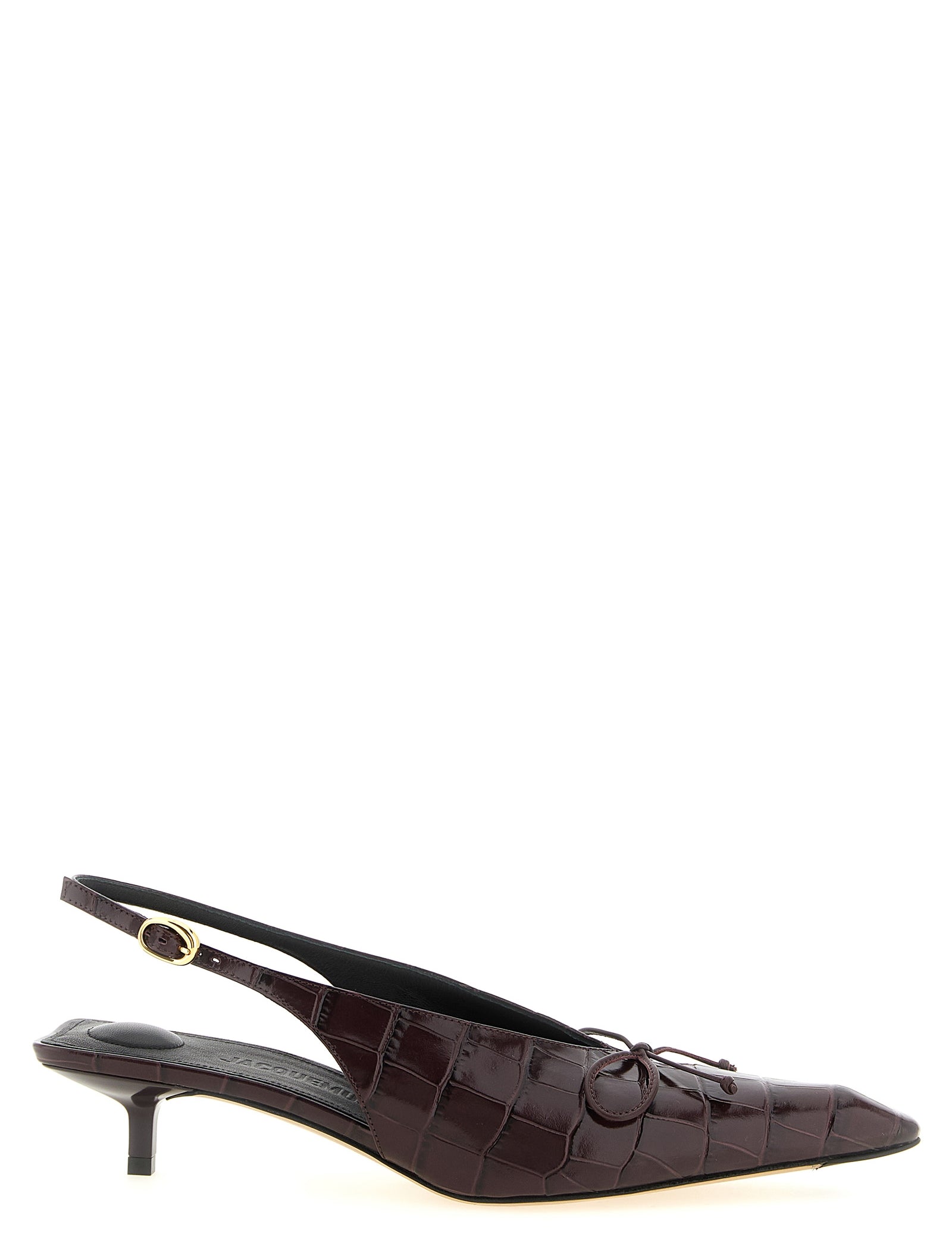 Jacquemus Bordeaux Calfskin Slingbacks