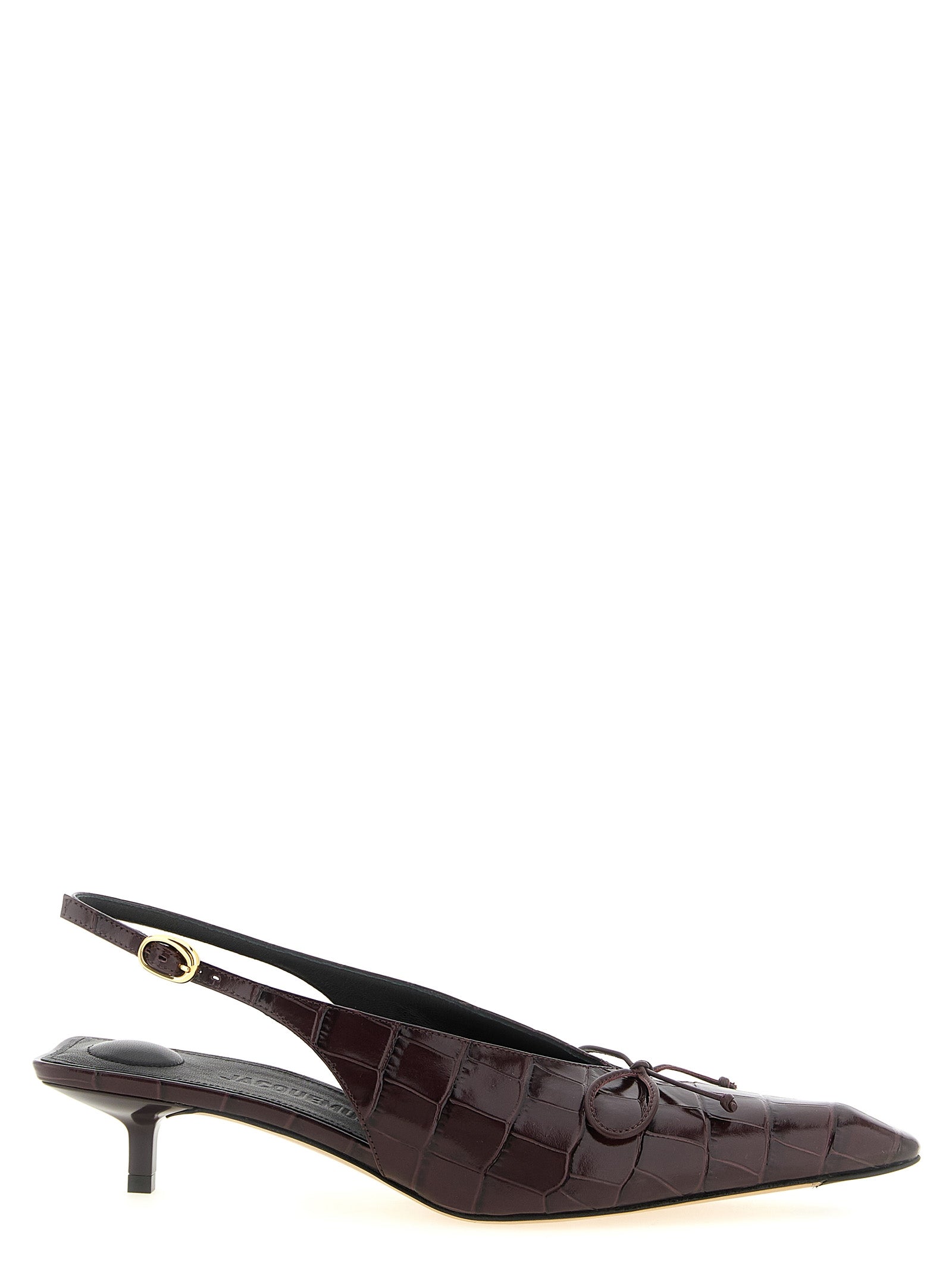 Jacquemus Bordeaux Calfskin Slingbacks