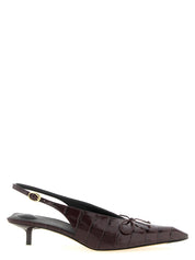 Jacquemus Bordeaux Calfskin Slingbacks