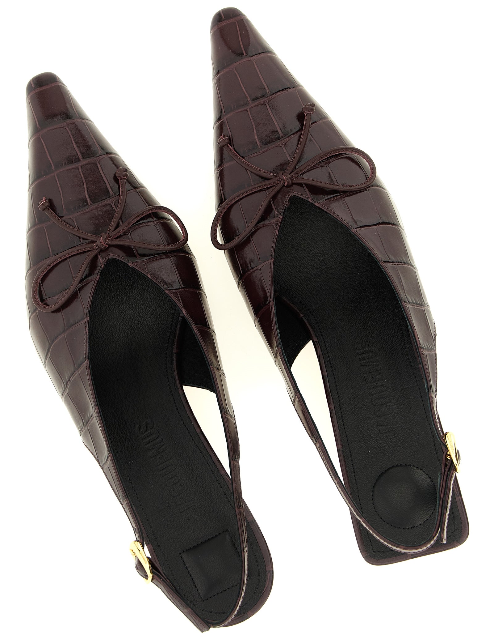 Jacquemus Bordeaux Calfskin Slingbacks