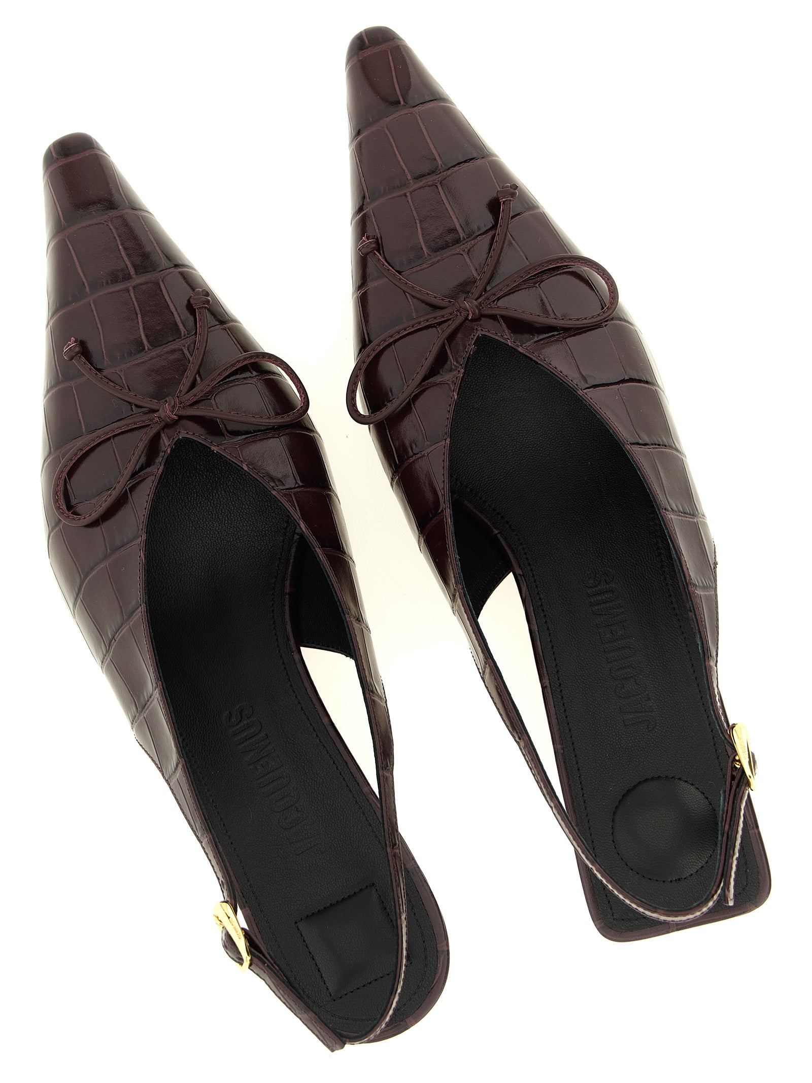 Jacquemus Bordeaux Calfskin Slingbacks