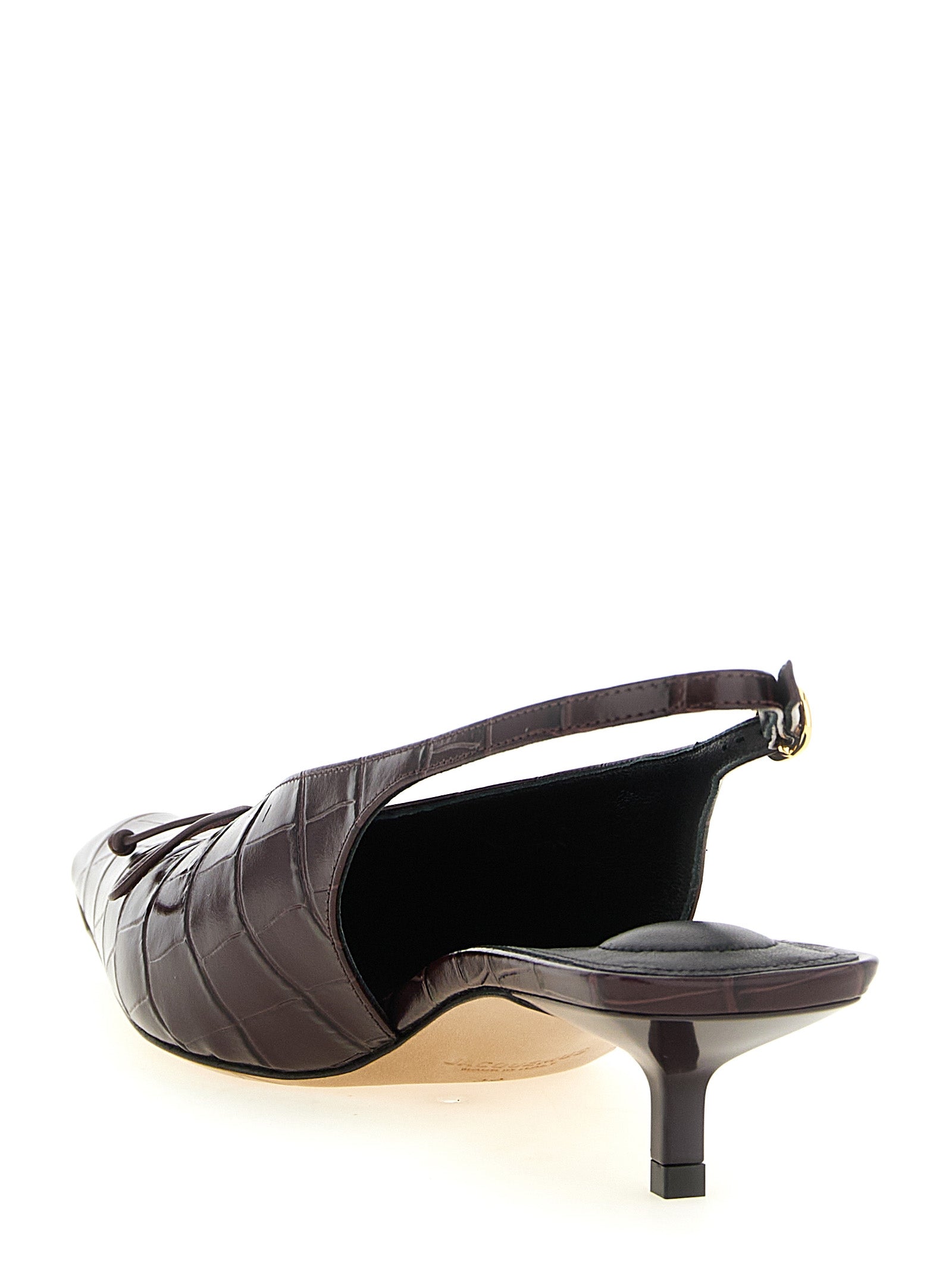 Jacquemus Bordeaux Calfskin Slingbacks