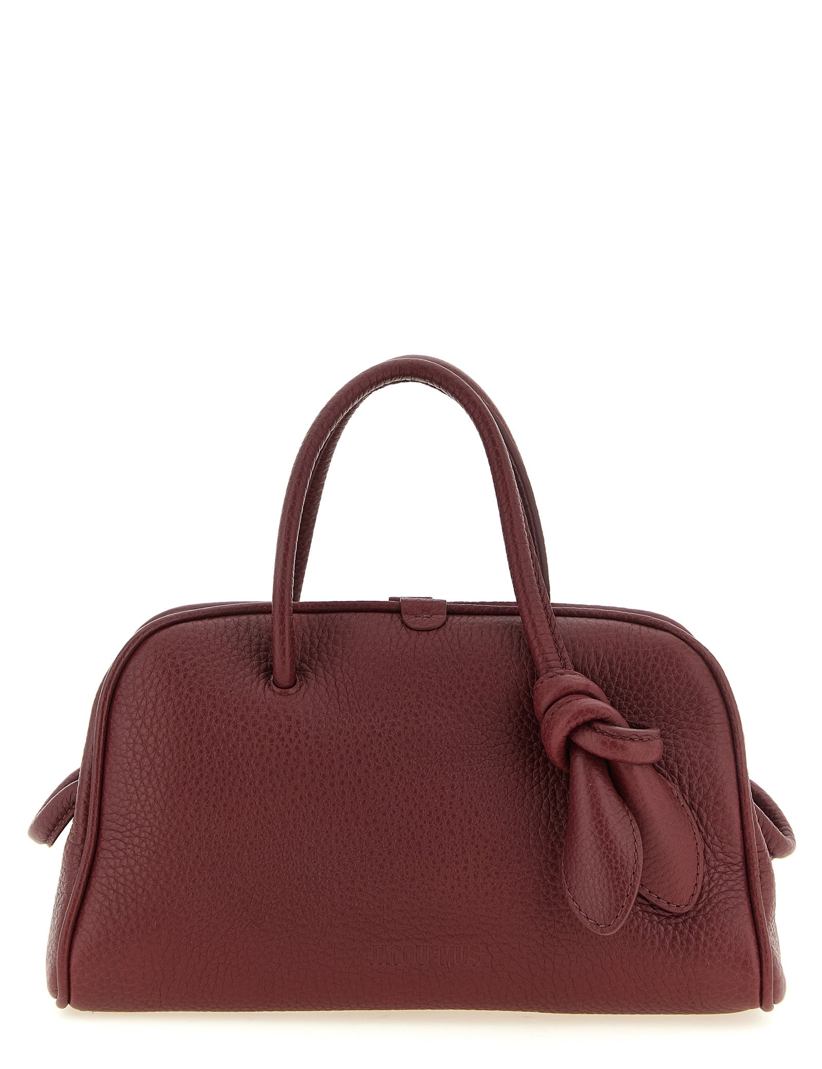 Jacquemus Bordeaux Calfskin Handbag