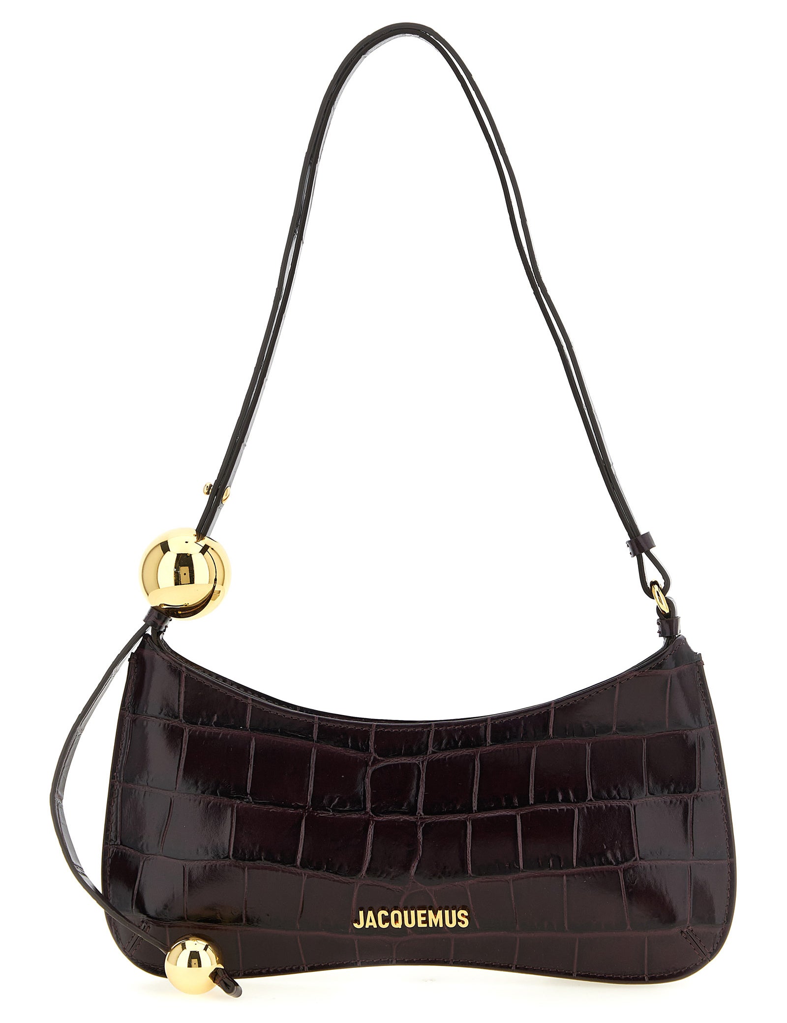 Jacquemus Bordeaux Calfskin Shoulder Bags
