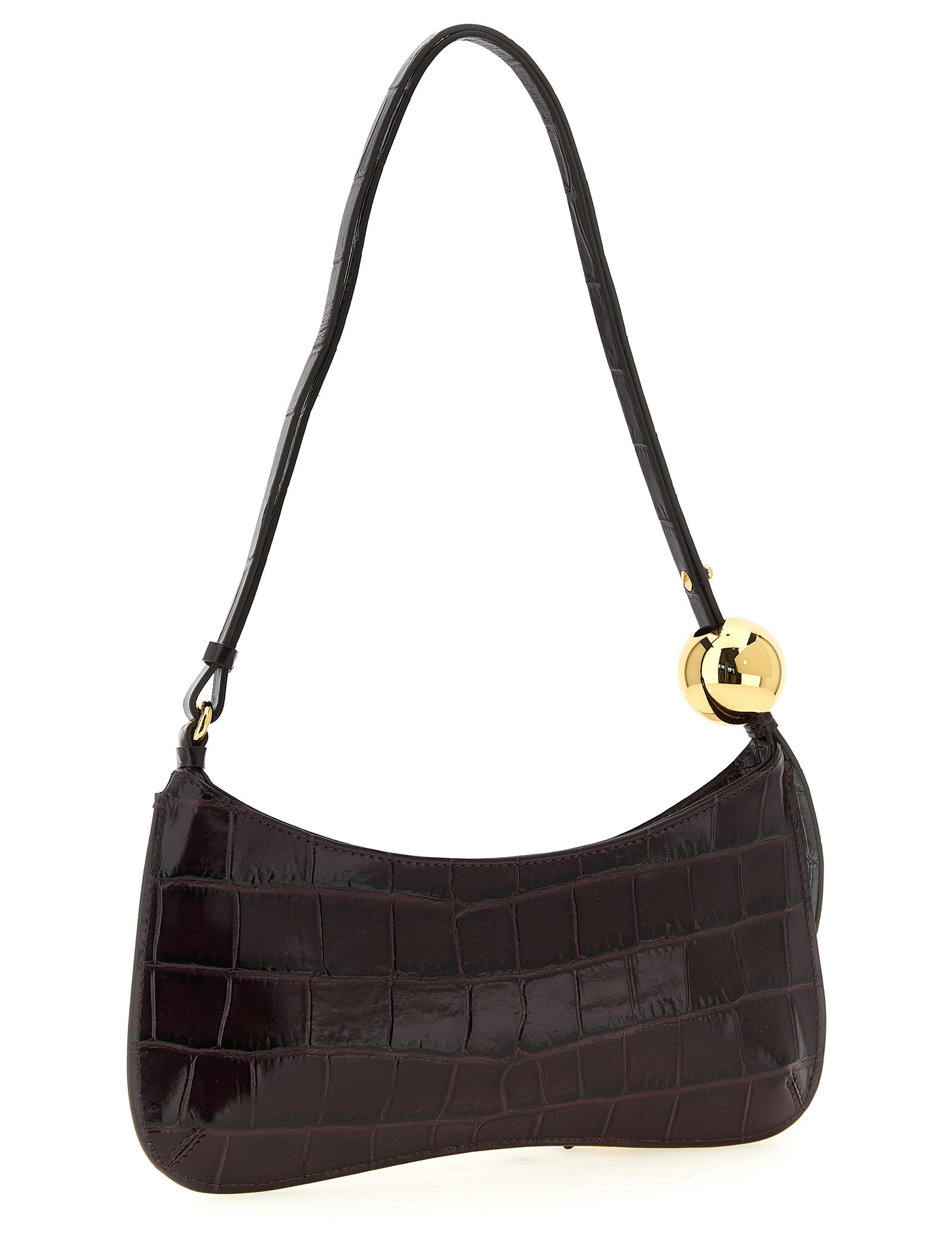 Jacquemus Bordeaux Calfskin Shoulder Bags