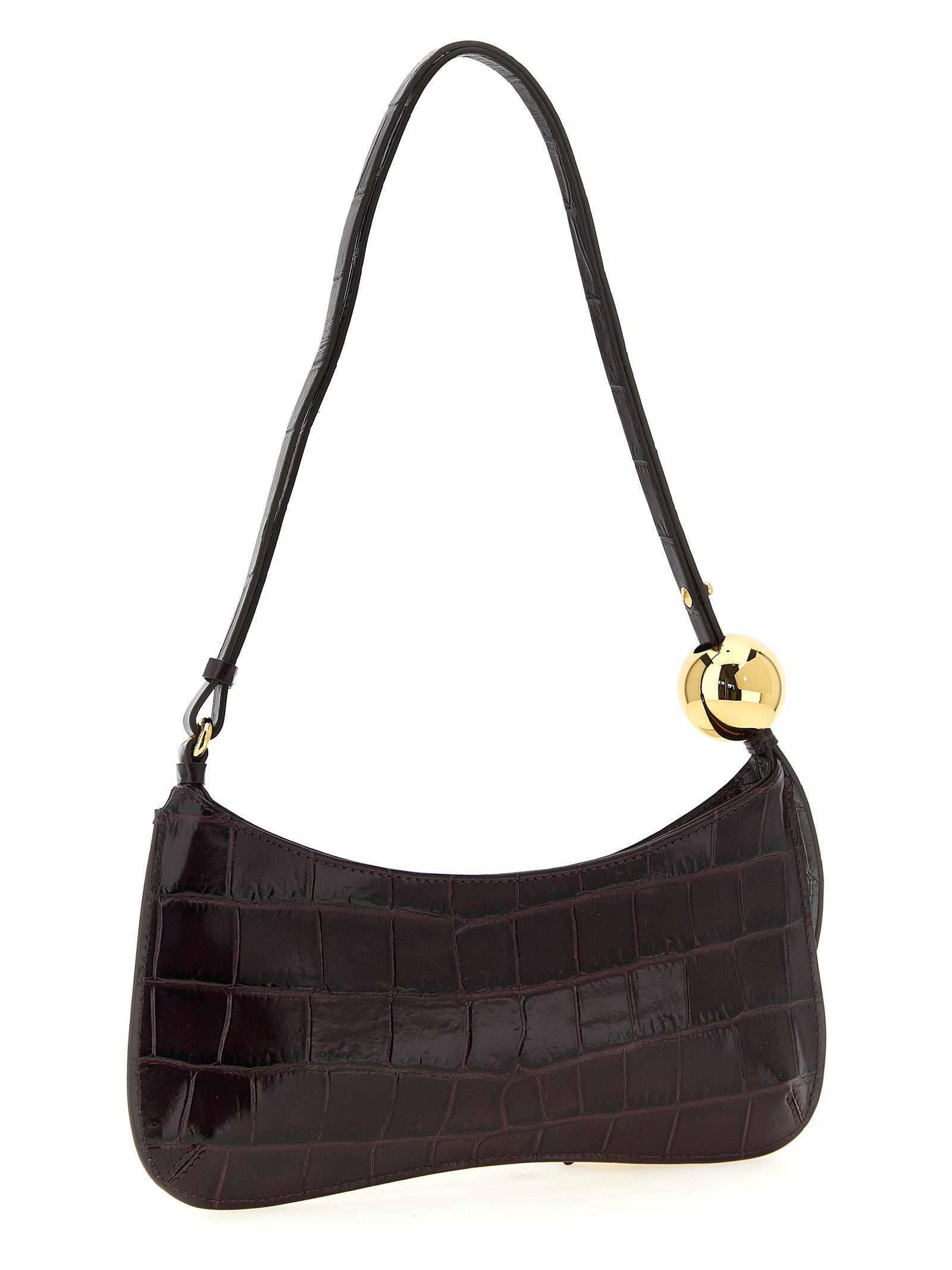 Jacquemus Bordeaux Calfskin Shoulder Bags