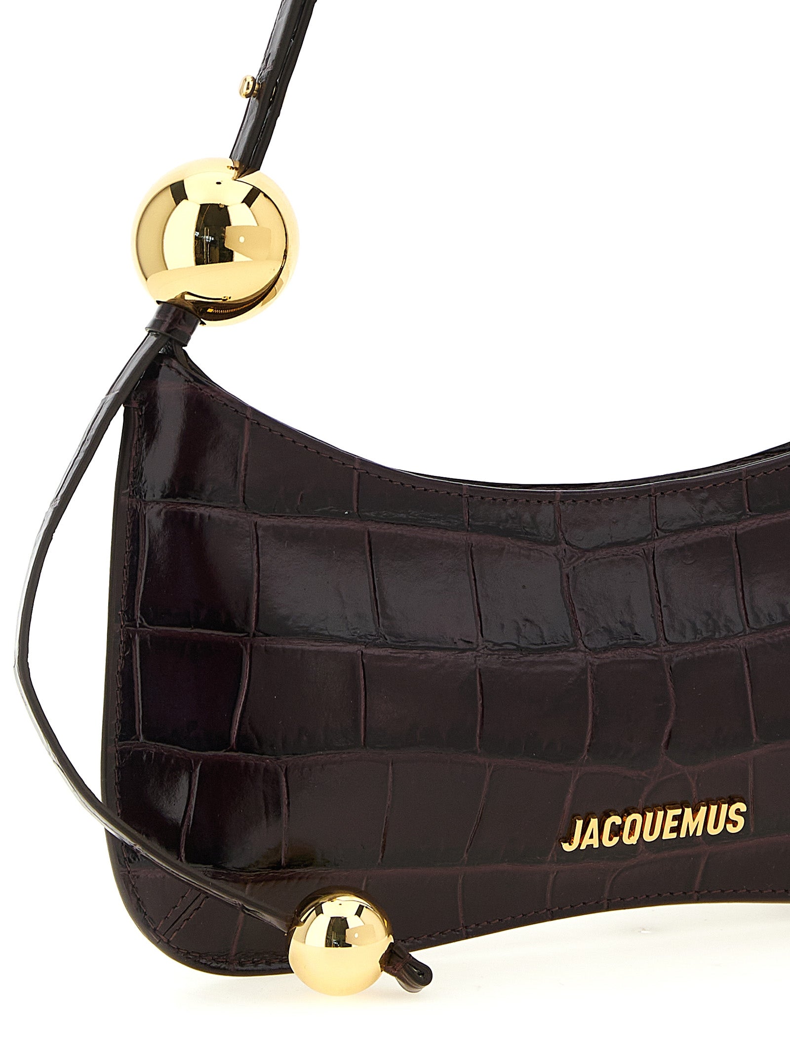 Jacquemus Bordeaux Calfskin Shoulder Bags