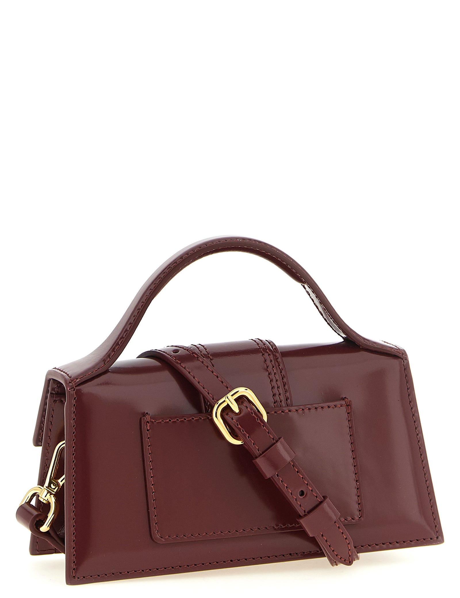 Jacquemus Bordeaux Calfskin Handbag