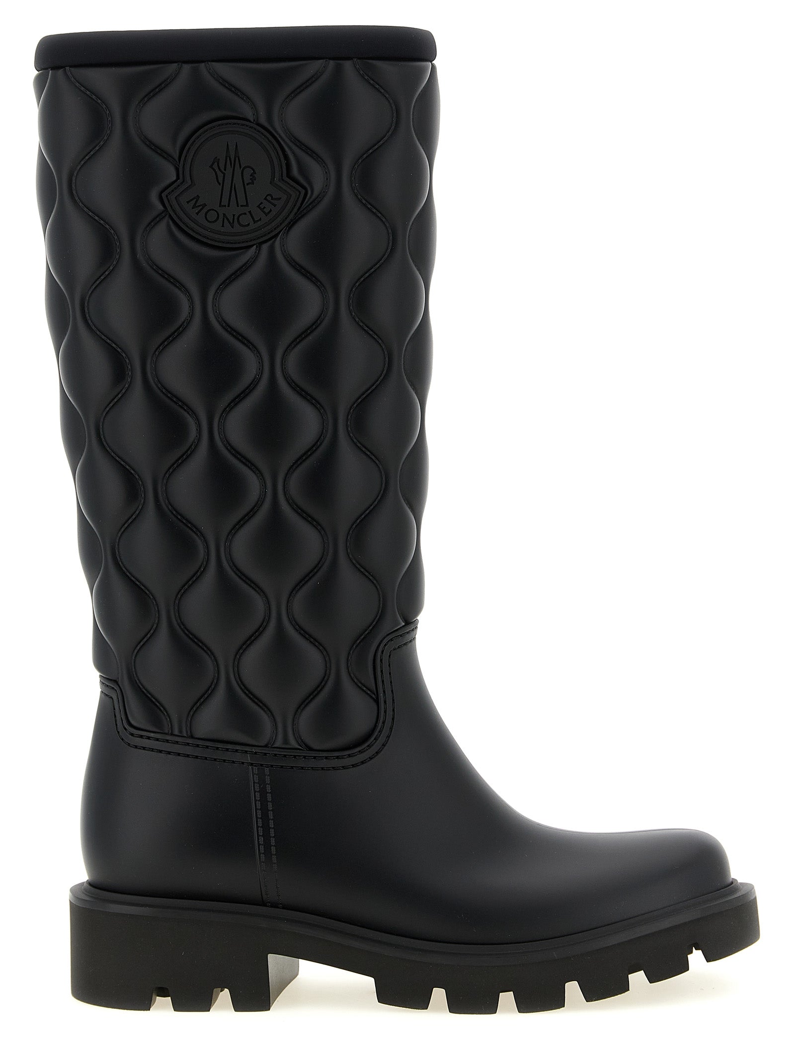 Moncler Black PVC Over The Knee Boots