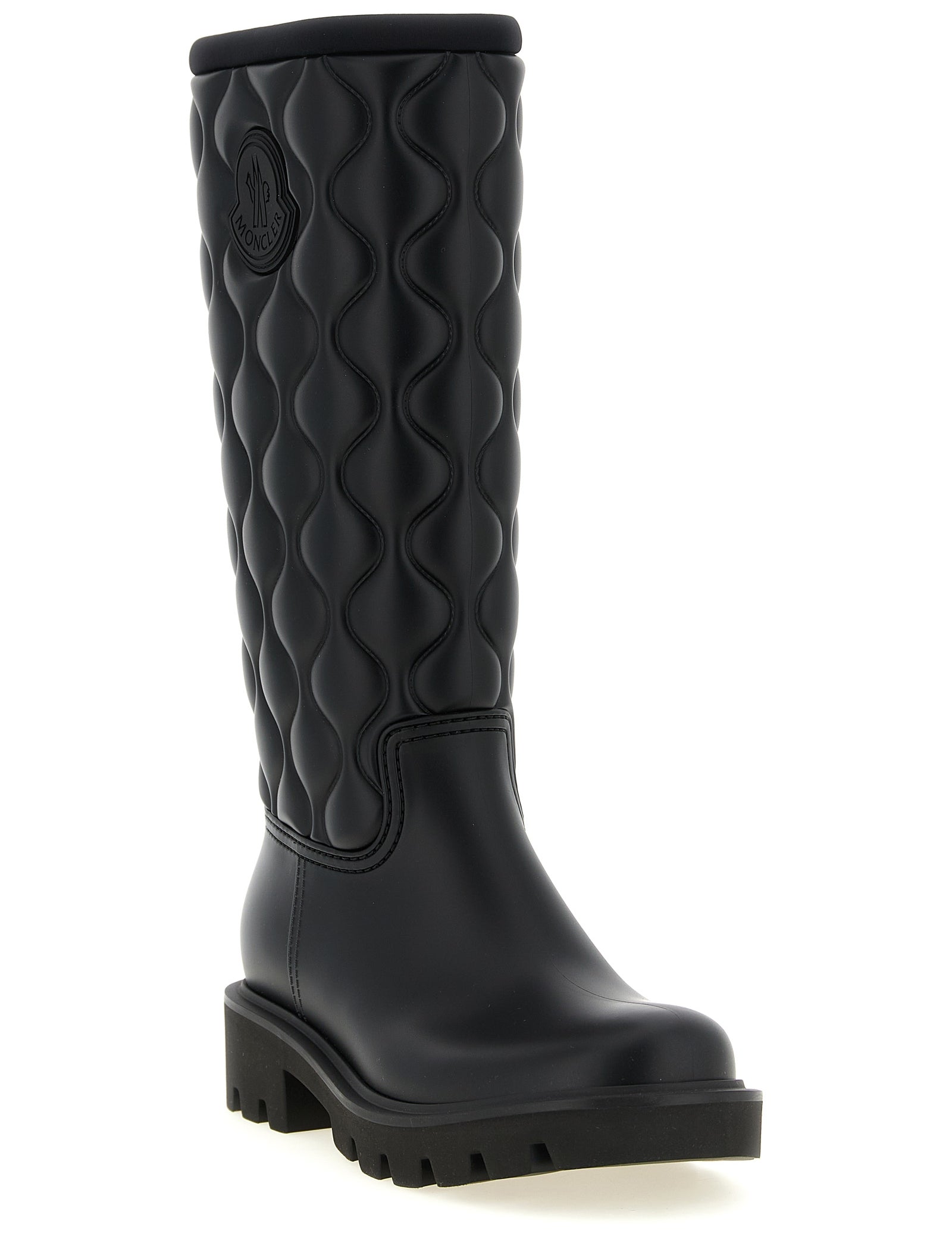 Moncler Black PVC Over The Knee Boots