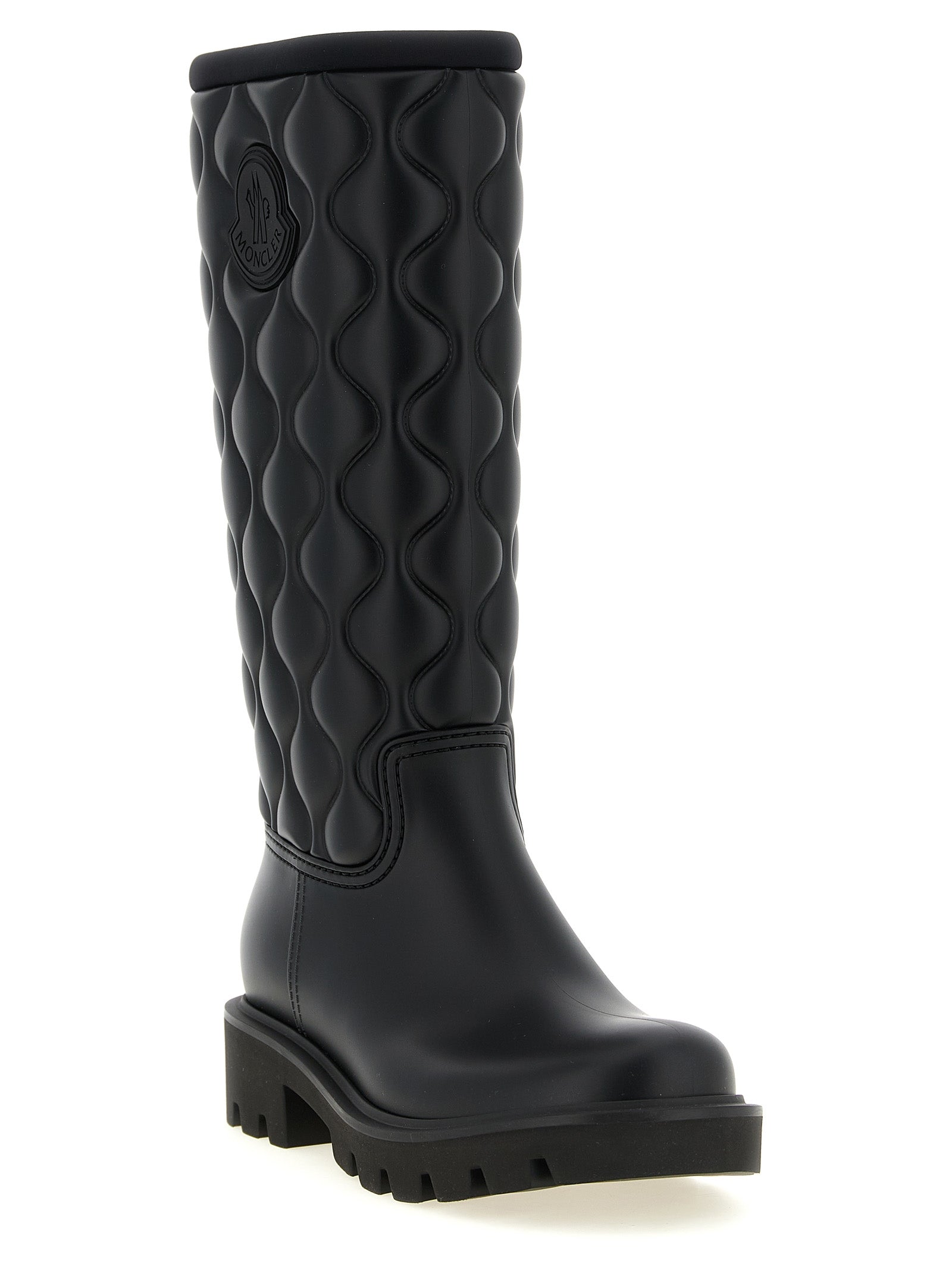 Moncler Black PVC Over The Knee Boots