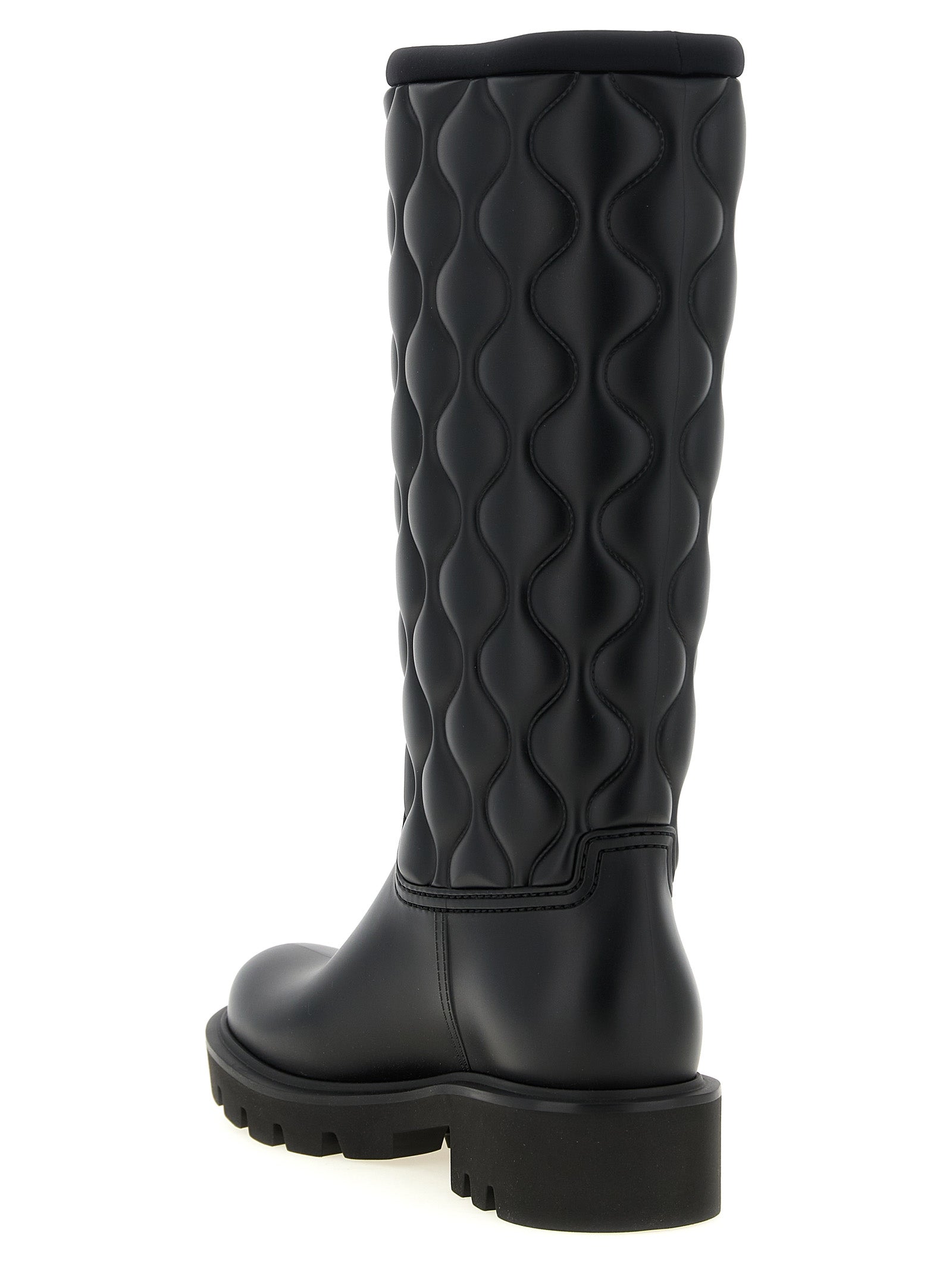 Moncler Black PVC Over The Knee Boots