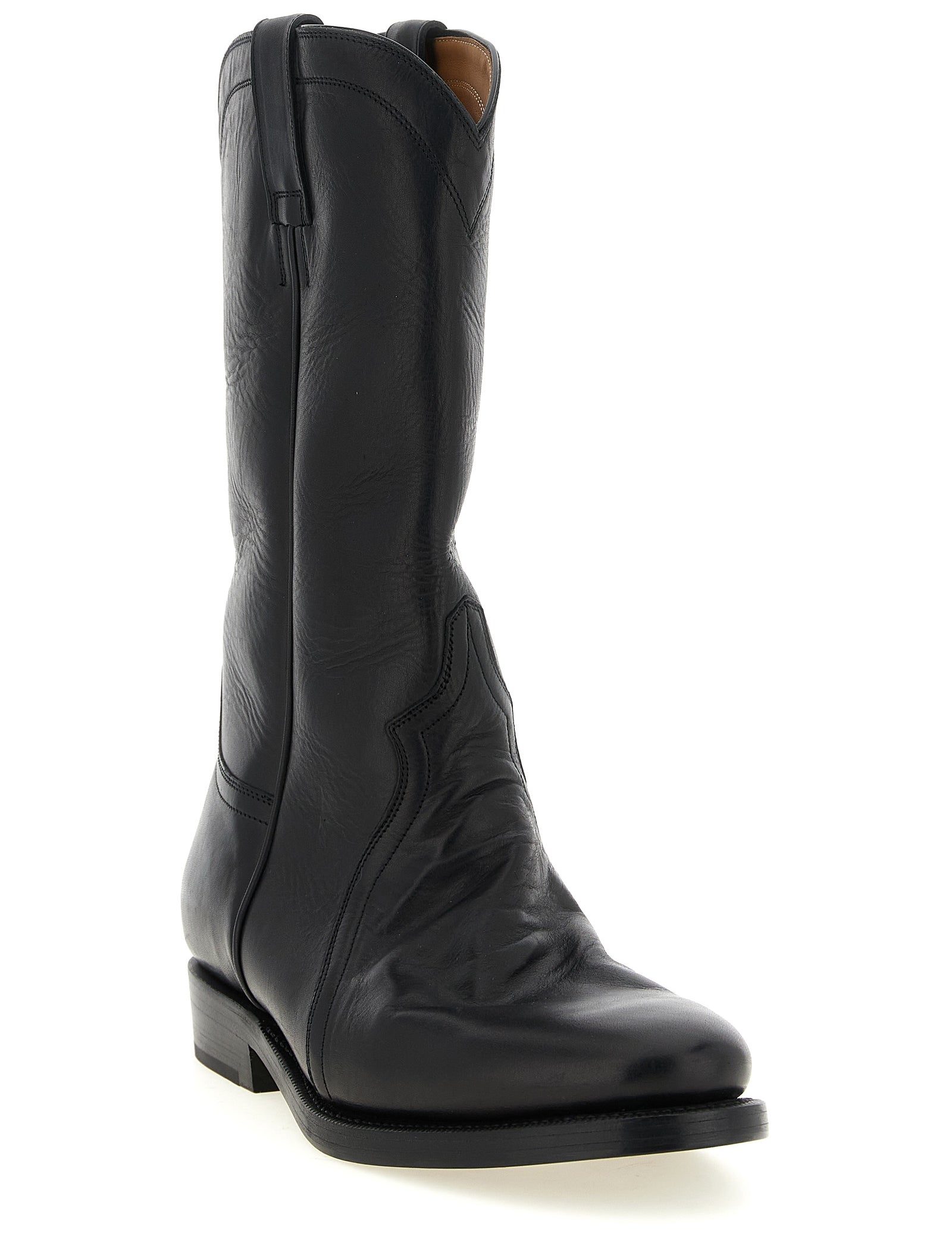 Jil Sander Black Calfskin Over The Knee Boots
