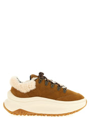 Moon Boot Beige Leather Chunky Sneakers