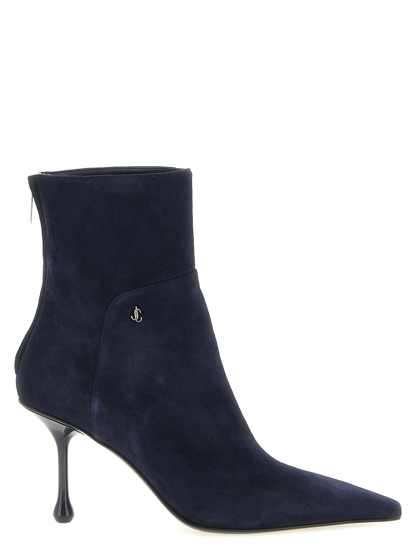 Jimmy Choo Navy Blue Suede Ankle Boots
