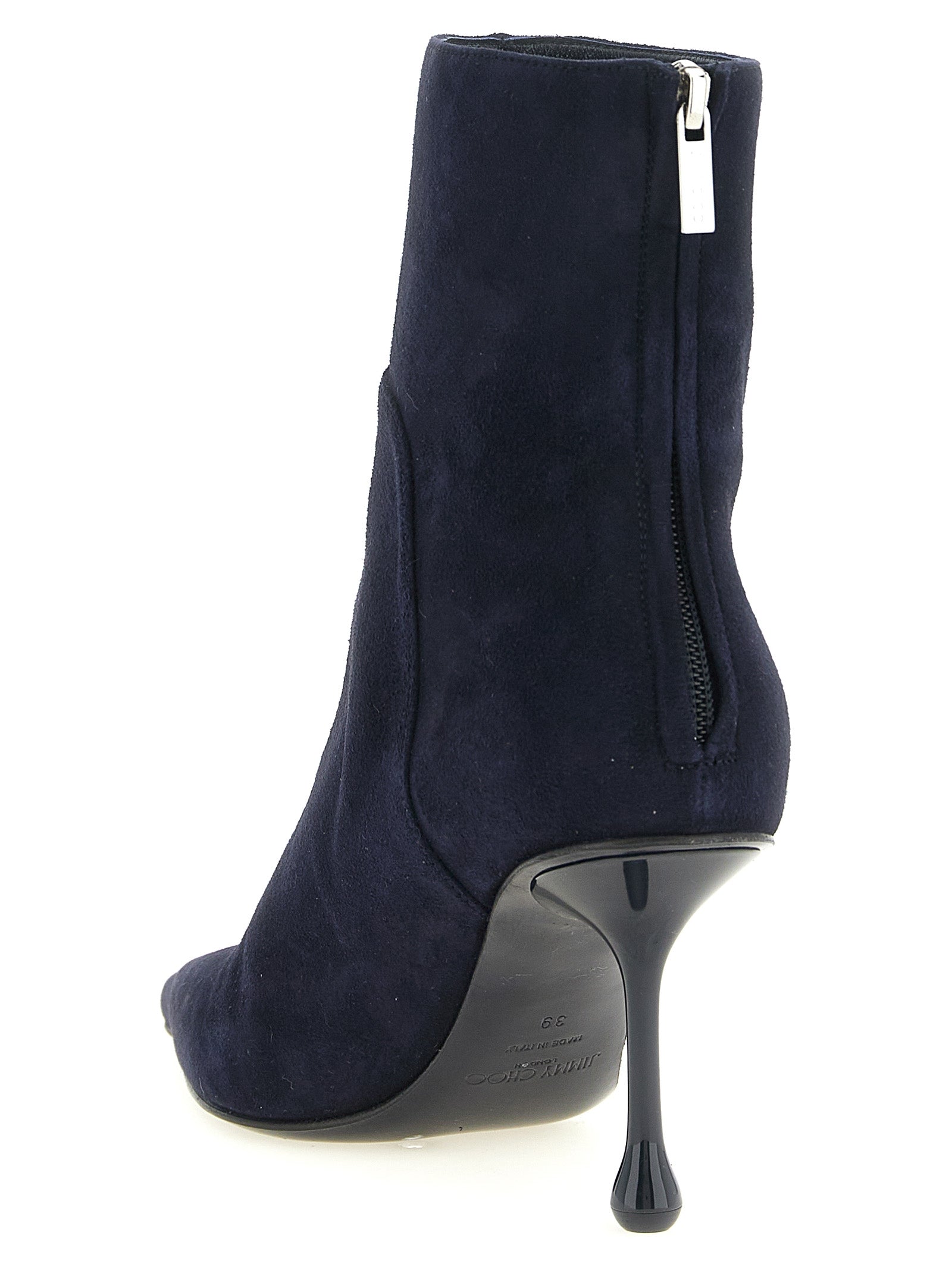 Jimmy Choo Navy Blue Suede Ankle Boots