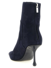 Jimmy Choo Navy Blue Suede Ankle Boots